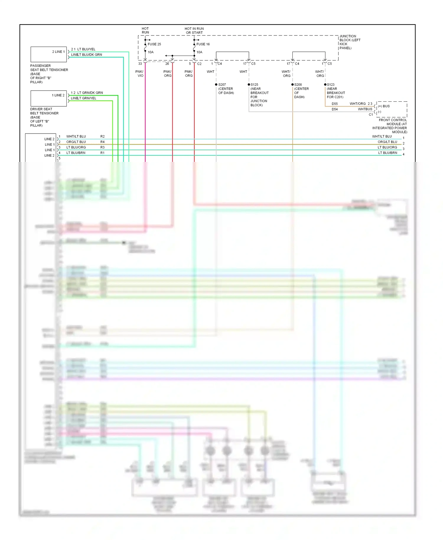 Dodge Durango II facelift (2006-2009) junction block (left kick panel) wiring diagram  (39 of 43)