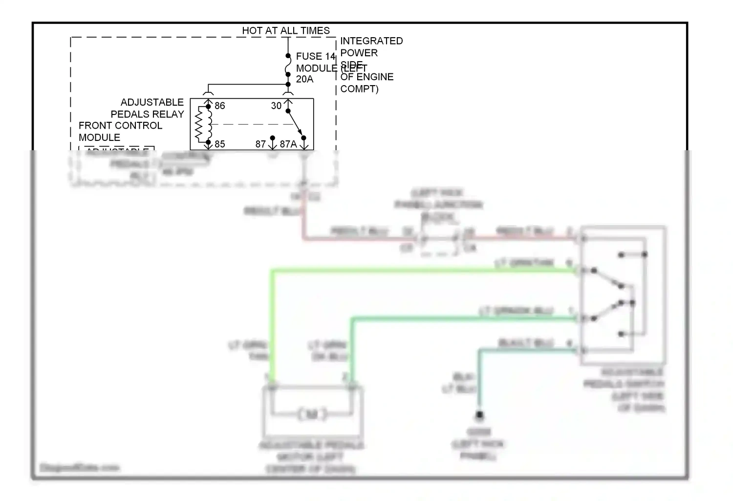 Dodge Durango II facelift (2006-2009) (left kick panel) junction block wiring diagram  (1 of 3)
