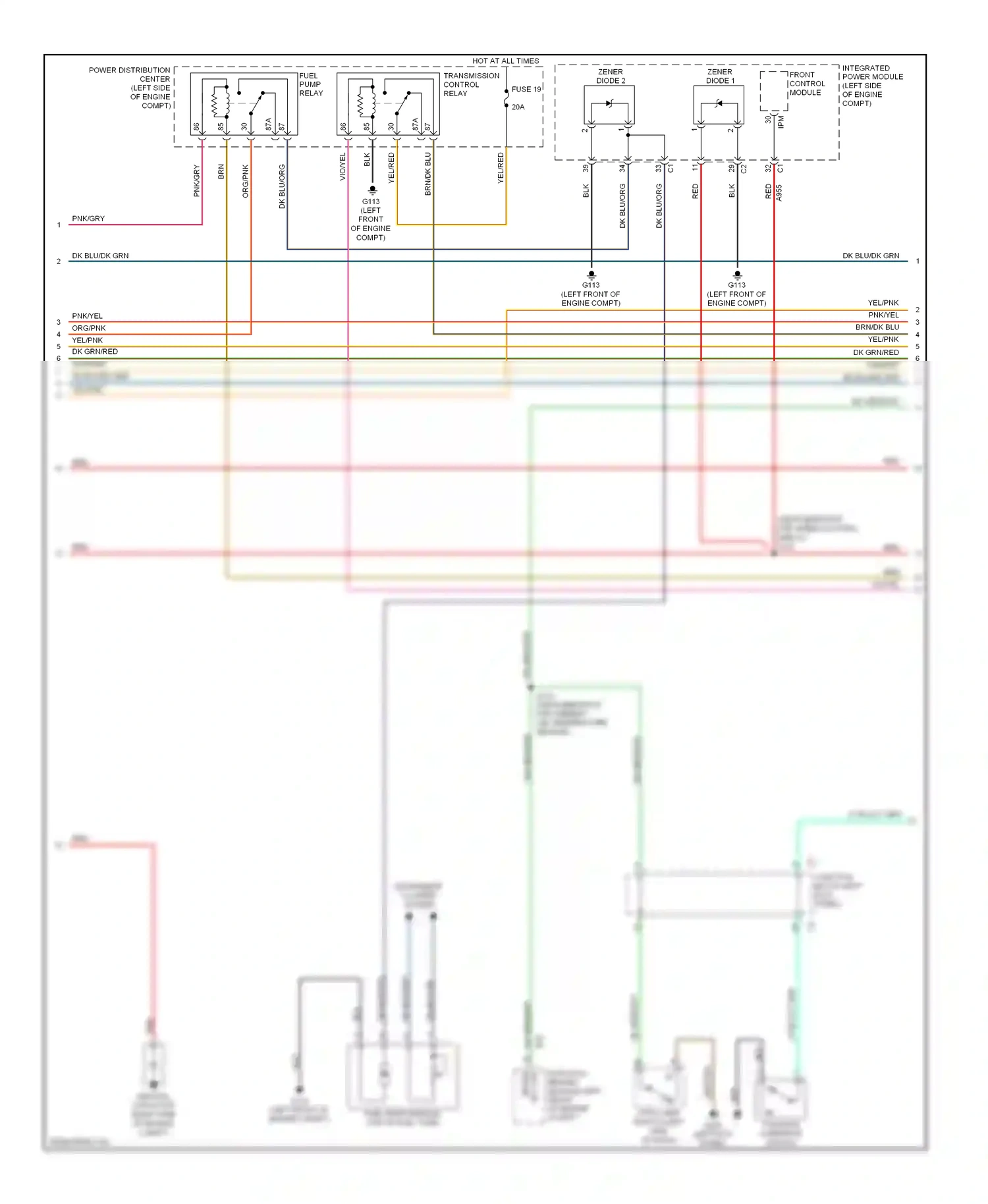 Dodge Durango II facelift (2006-2009) (left kick panel) wiring diagram  (8 of 27)