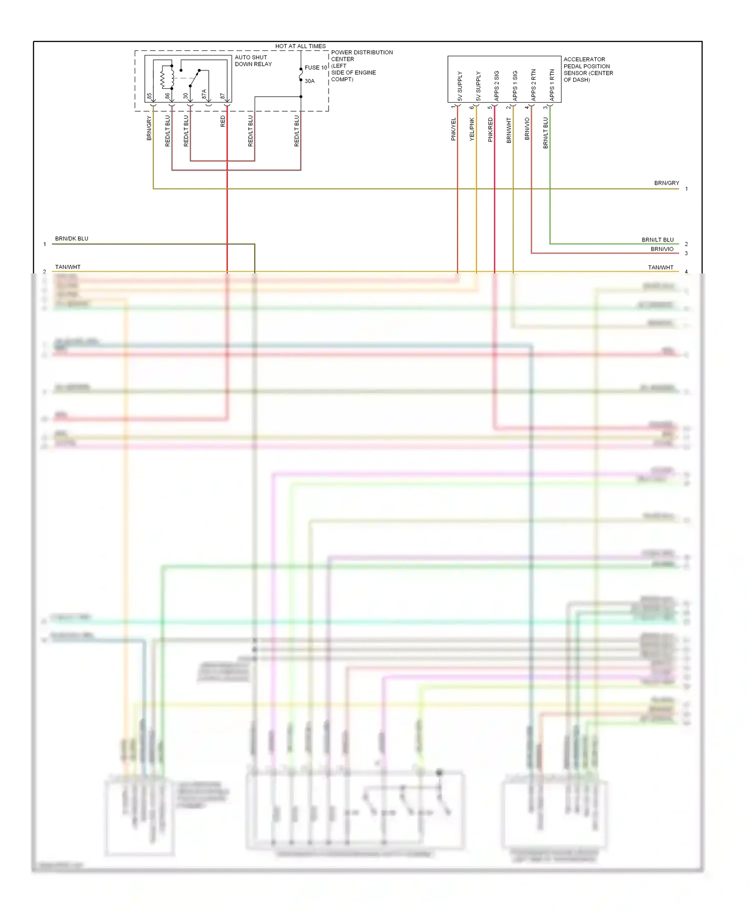 Dodge Durango II facelift (2006-2009) line pressure sensor/variable force solenoid assembly wiring diagram  (2 of 2)