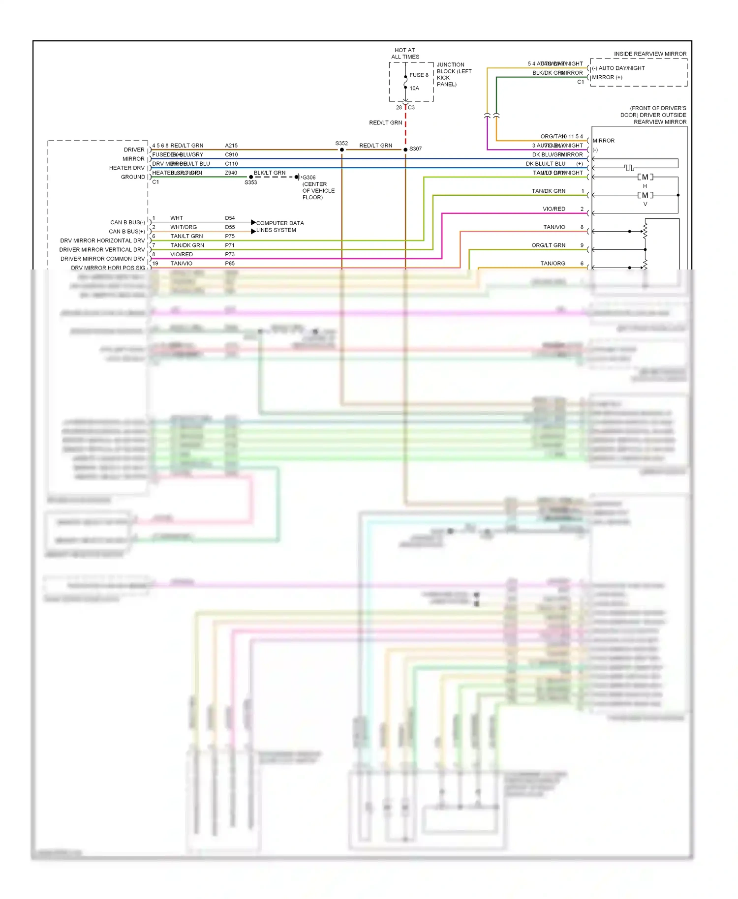 Dodge Durango II facelift (2006-2009) memory selector switch wiring diagram  (1 of 1)
