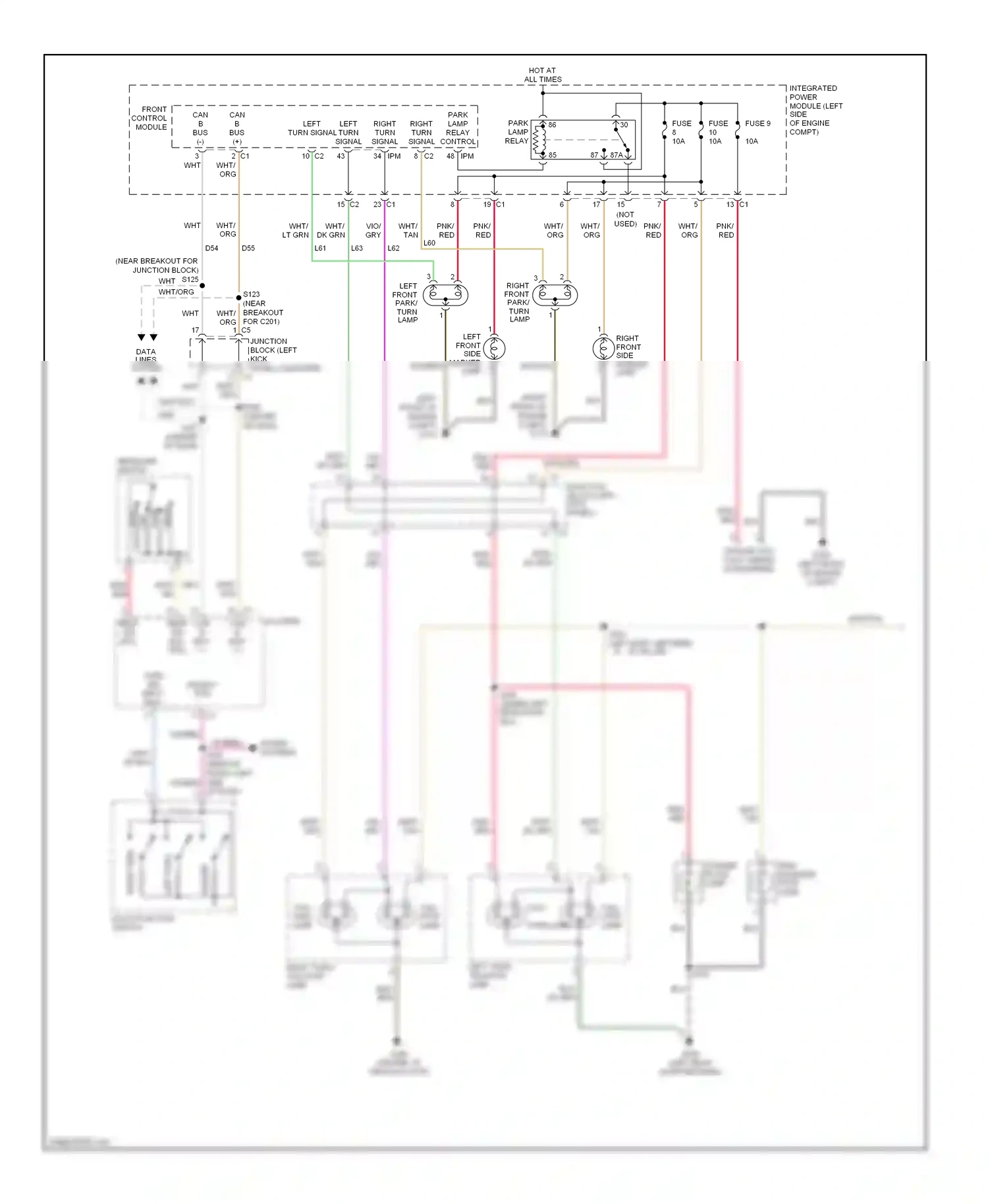 Dodge Durango II facelift (2006-2009) multi- function switch wiring diagram  (1 of 2)