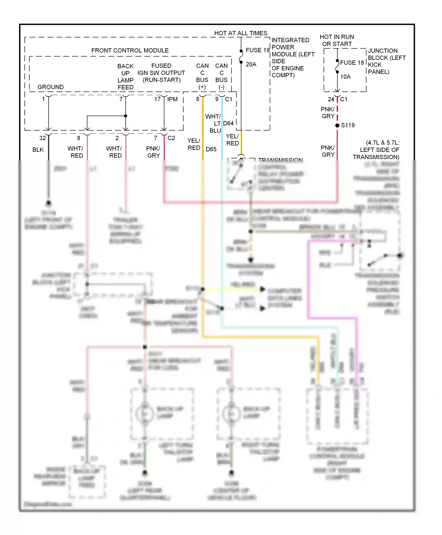 Dodge Durango II facelift (2006-2009) red wiring diagram  (31 of 60)