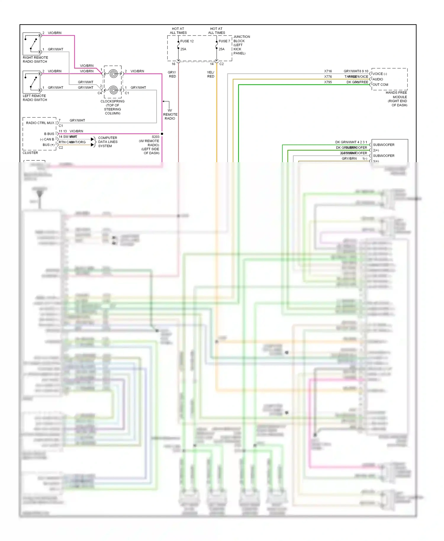 Dodge Durango II facelift (2006-2009) (right kick panel) wiring diagram  (13 of 13)