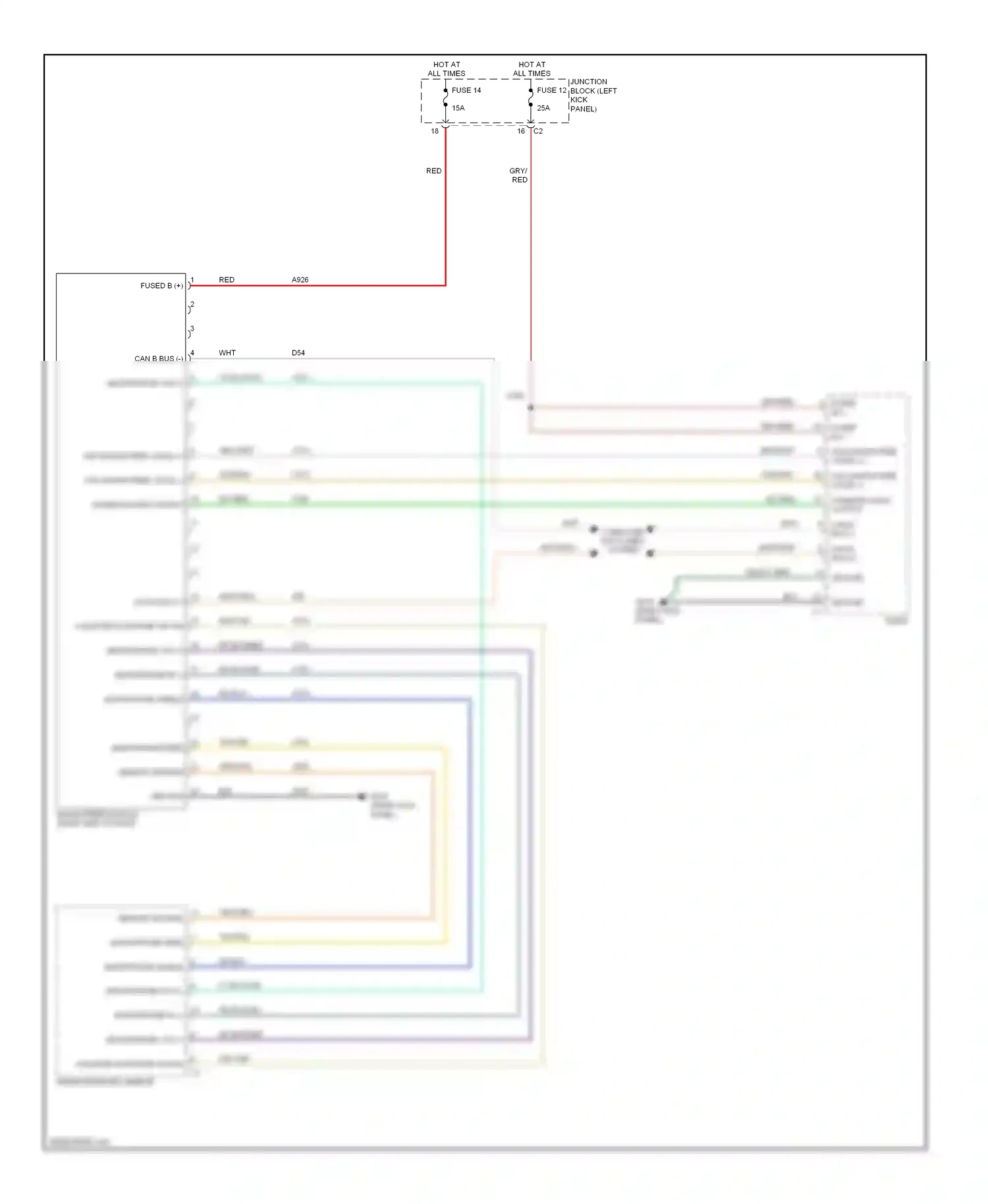 Dodge Durango II facelift (2006-2009) (right kick panel) wiring diagram  (11 of 13)