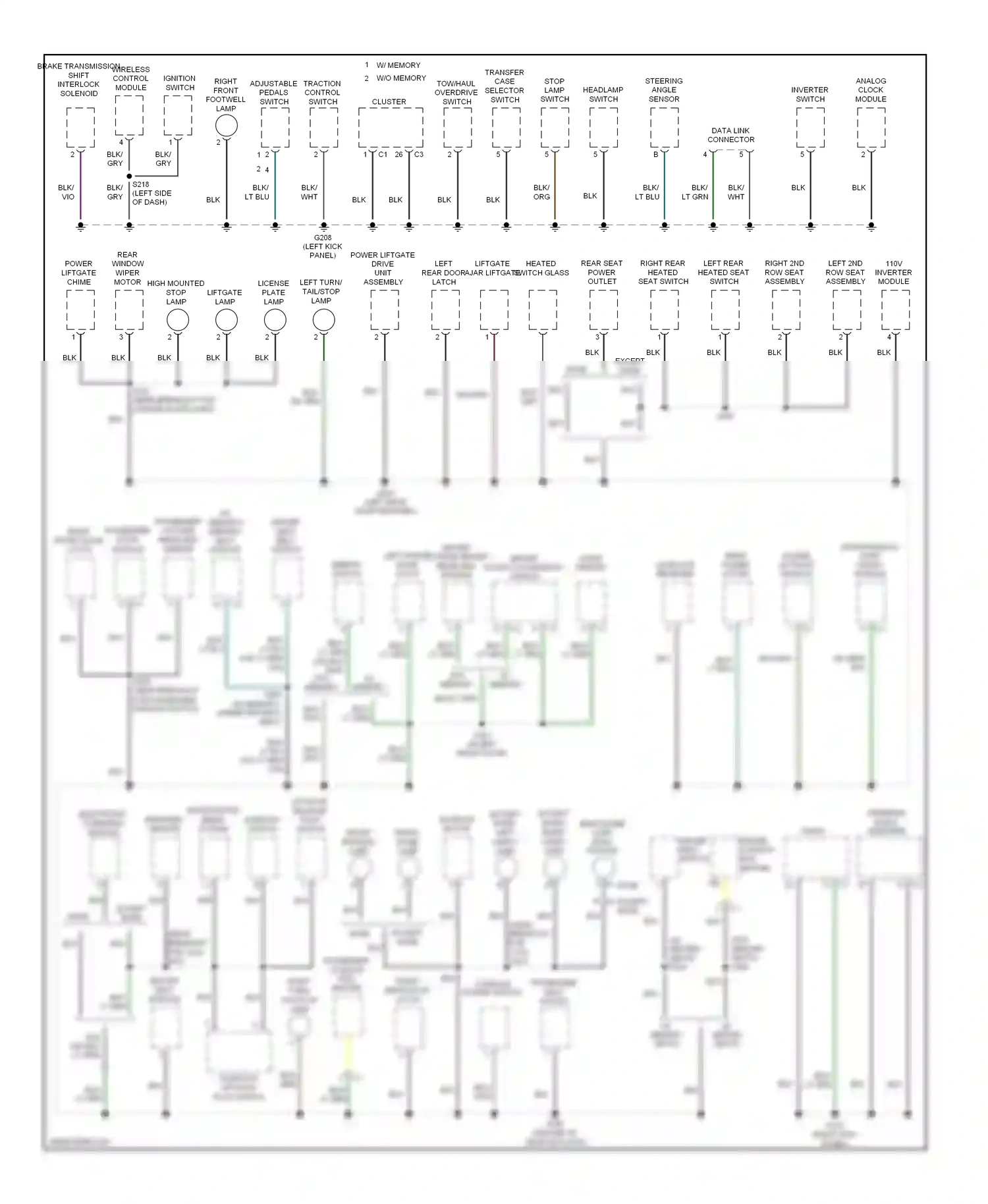 Dodge Durango II facelift (2006-2009) seat module wiring diagram  (1 of 1)