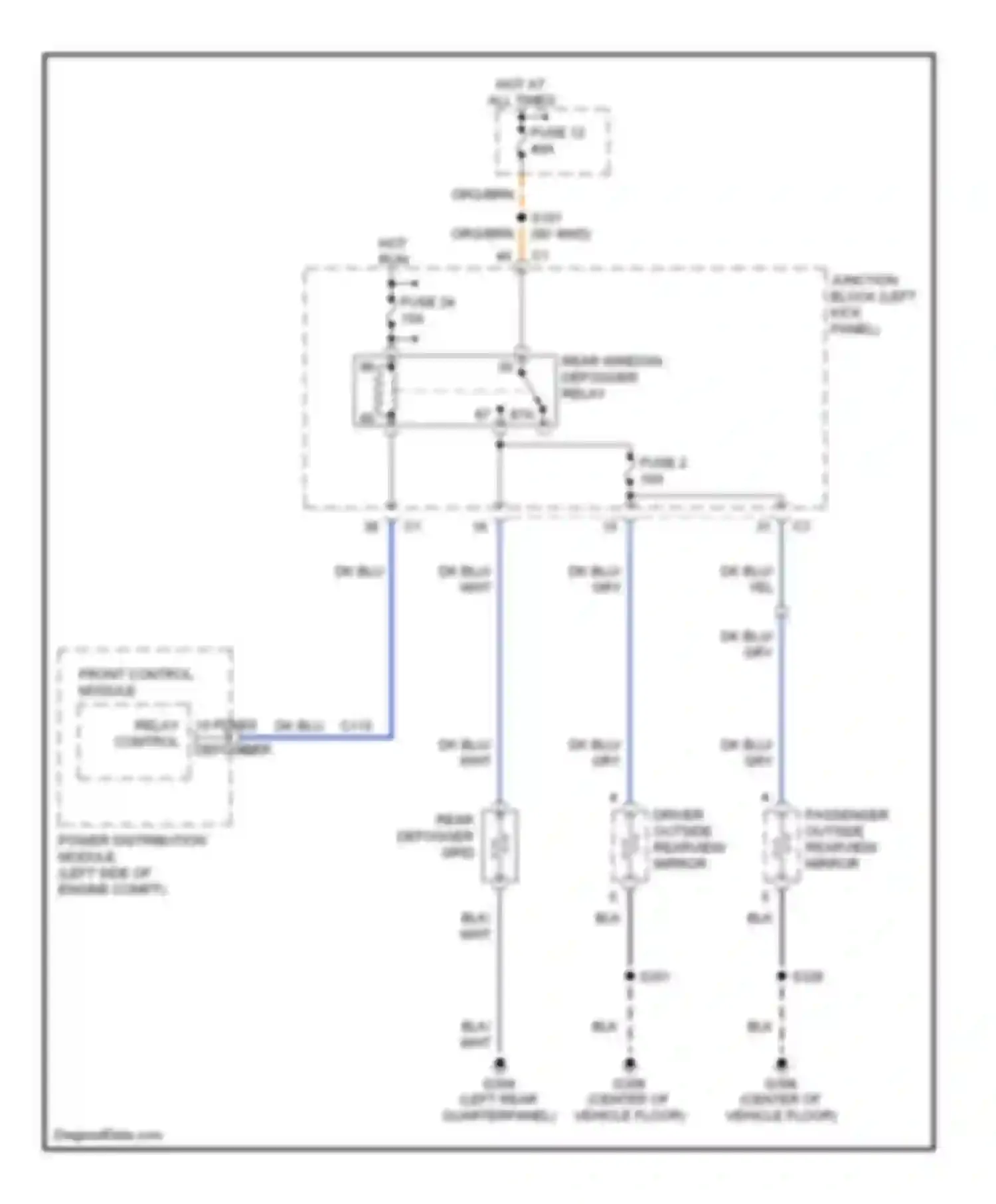 Durango Dodge II (2003-2006): Defoggers circuit