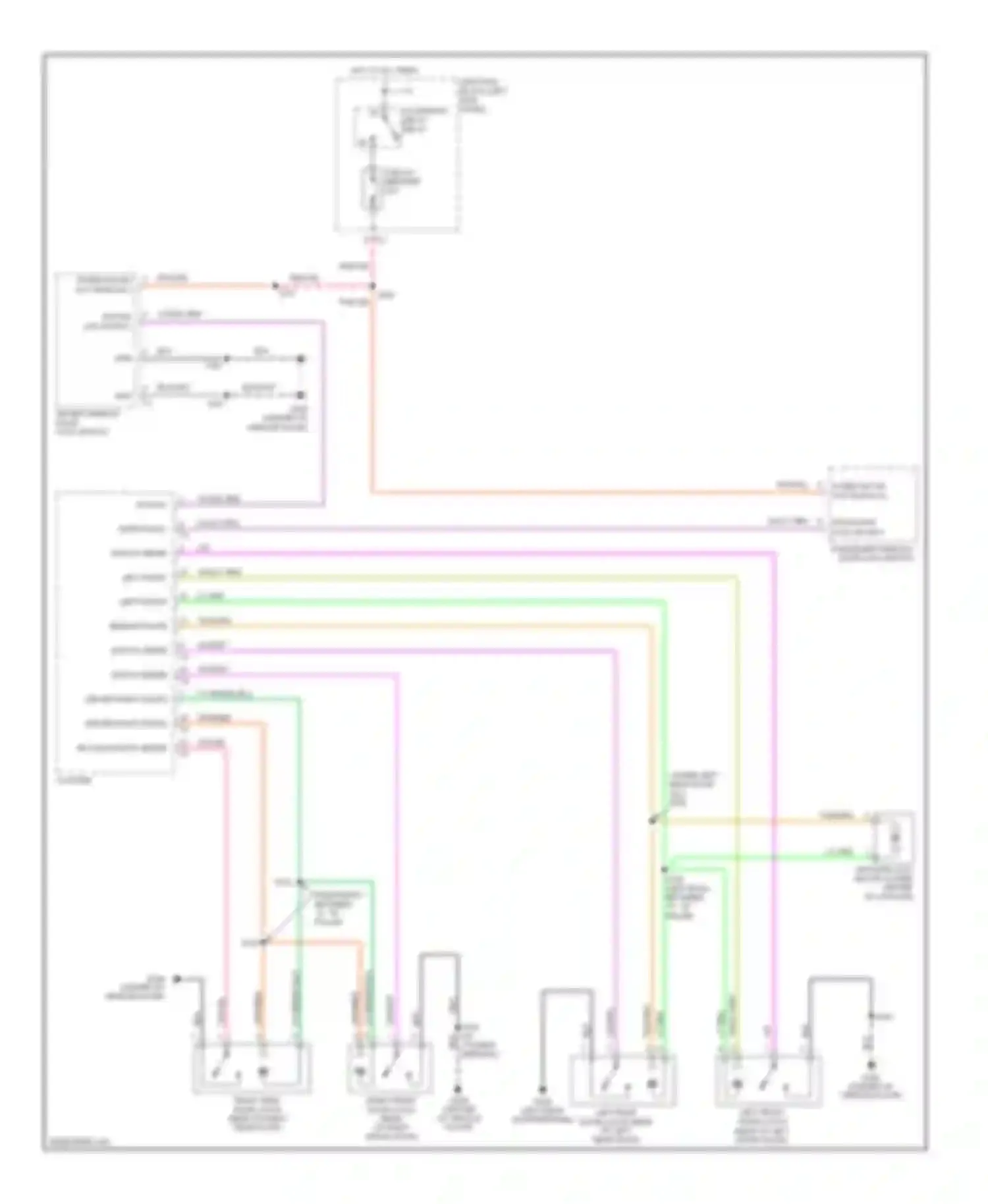Durango Dodge II (2003-2006): Power door locks circuit, without memory