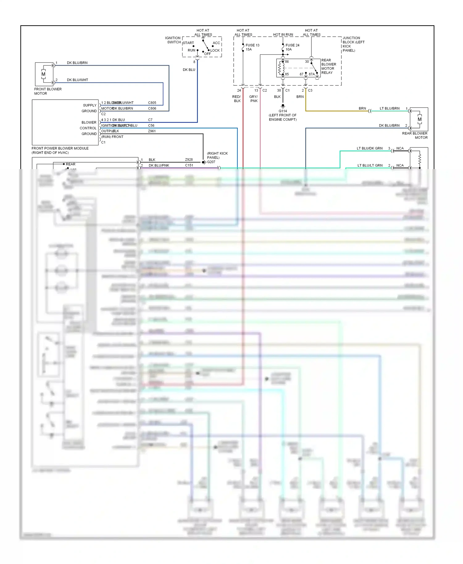 Dodge Durango II (2003-2006) blk/org wiring diagram  (1 of 7)