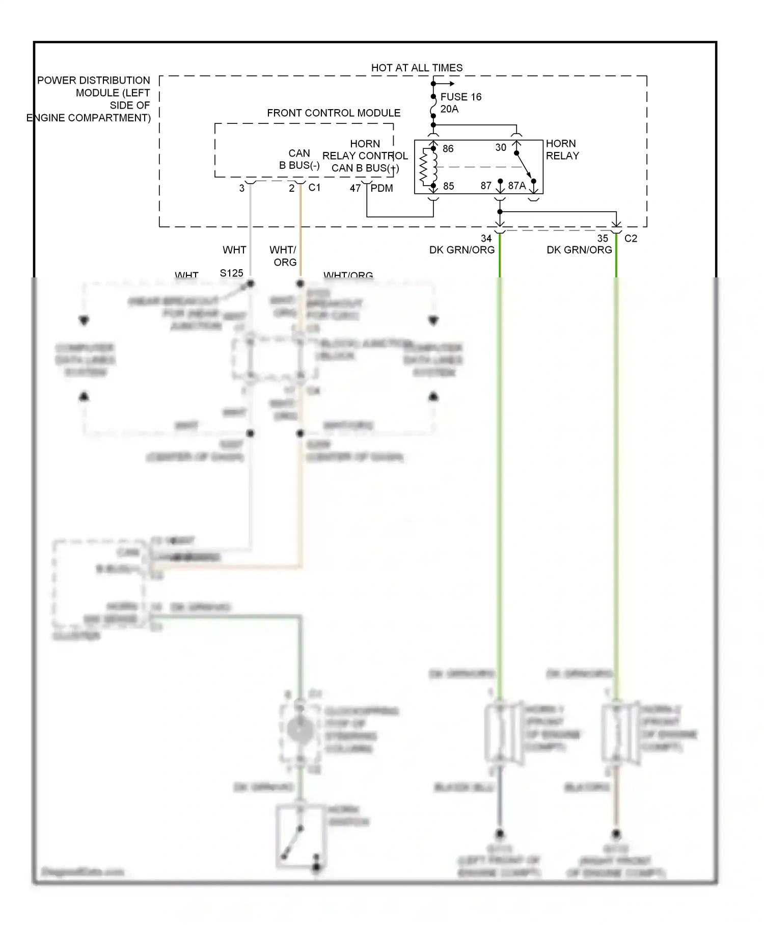Dodge Durango II (2003-2006) blk/org wiring diagram  (3 of 7)