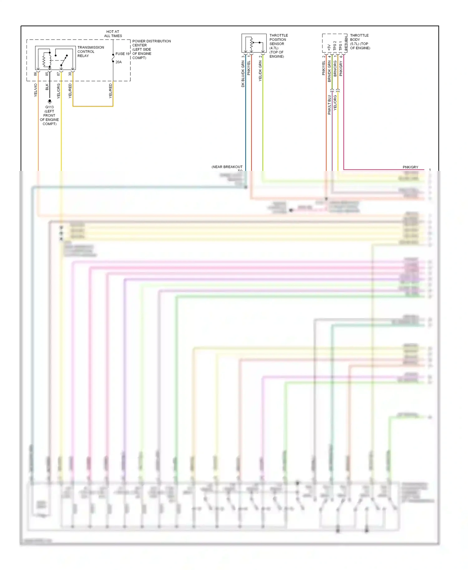 Dodge Durango II (2003-2006) engine controls system wiring diagram  (2 of 6)