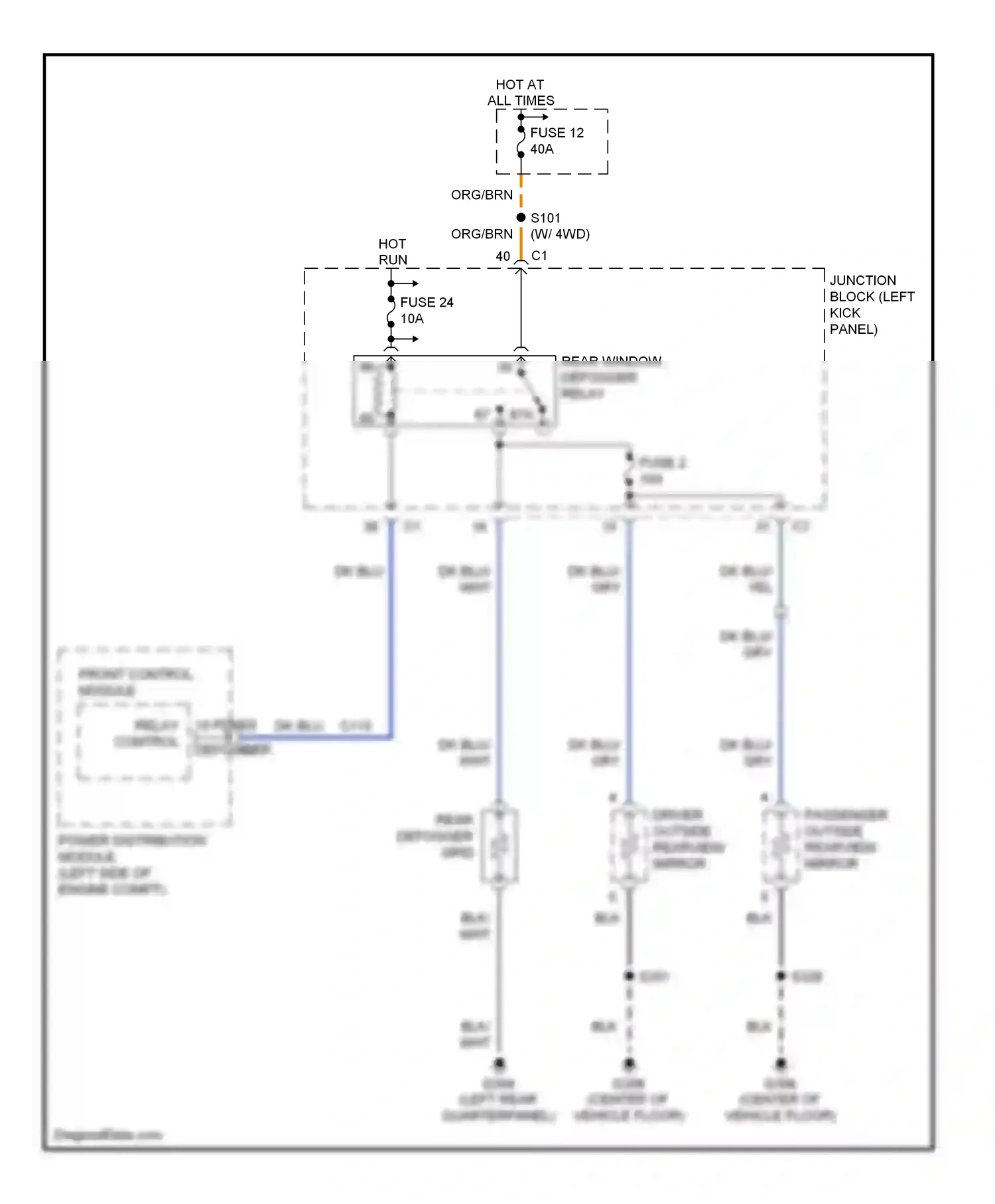 Dodge Durango II (2003-2006) front control module wiring diagram  (6 of 18)