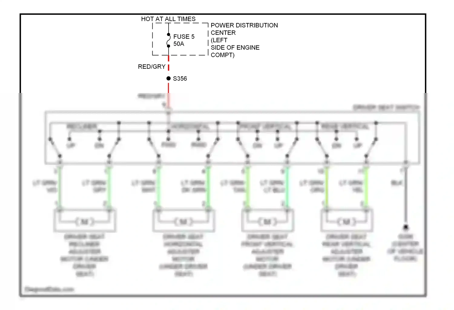 Dodge Durango II (2003-2006) horizontal wiring diagram  (1 of 2)