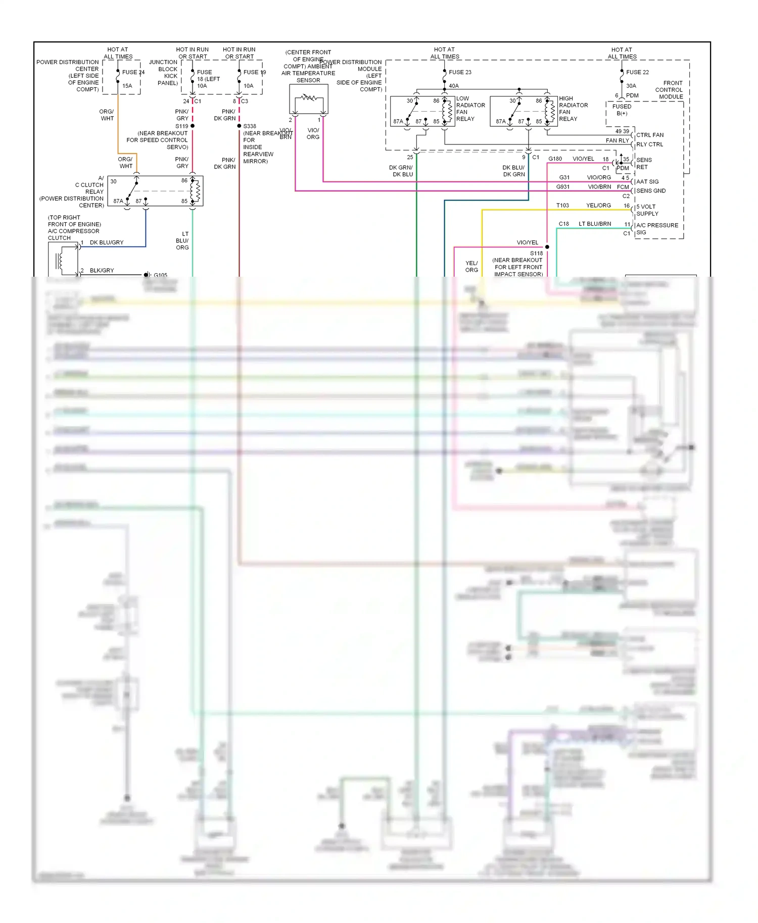 Dodge Durango II (2003-2006) junction block (left kick panel) wiring diagram  (9 of 35)