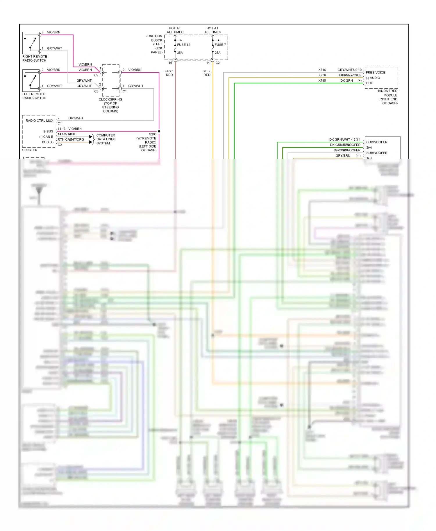 Dodge Durango II (2003-2006) left front tweeter speaker wiring diagram  (1 of 1)