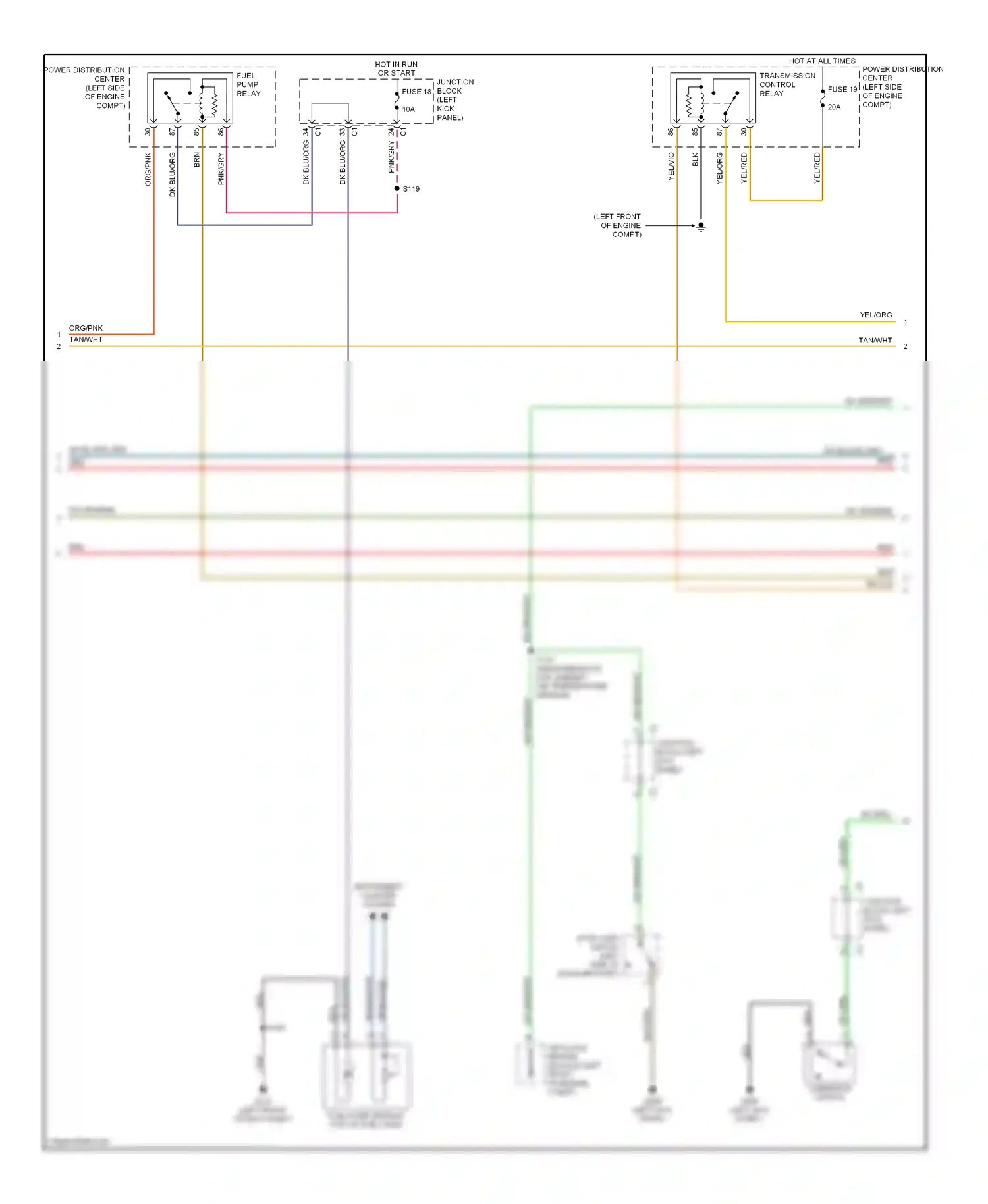 Dodge Durango II (2003-2006) (left kick panel) wiring diagram  (8 of 21)
