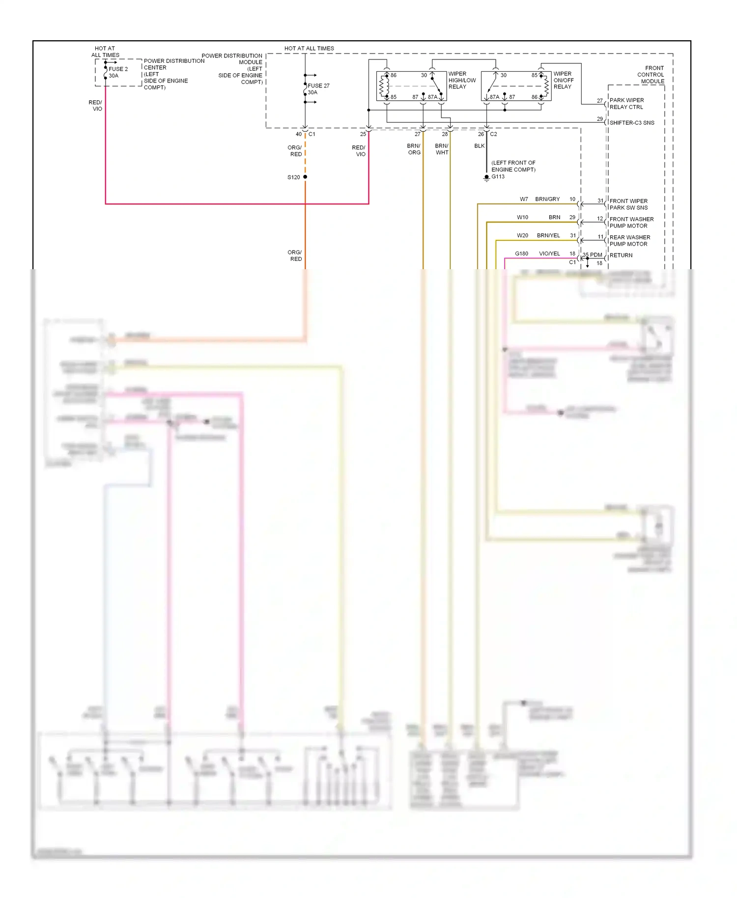 Dodge Durango II (2003-2006) left turn wiring diagram  (2 of 2)