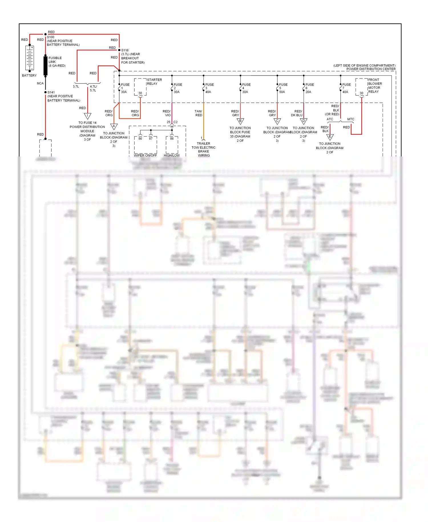 Dodge Durango II (2003-2006) mirror switch driver memory mirror module wiring diagram  (1 of 1)