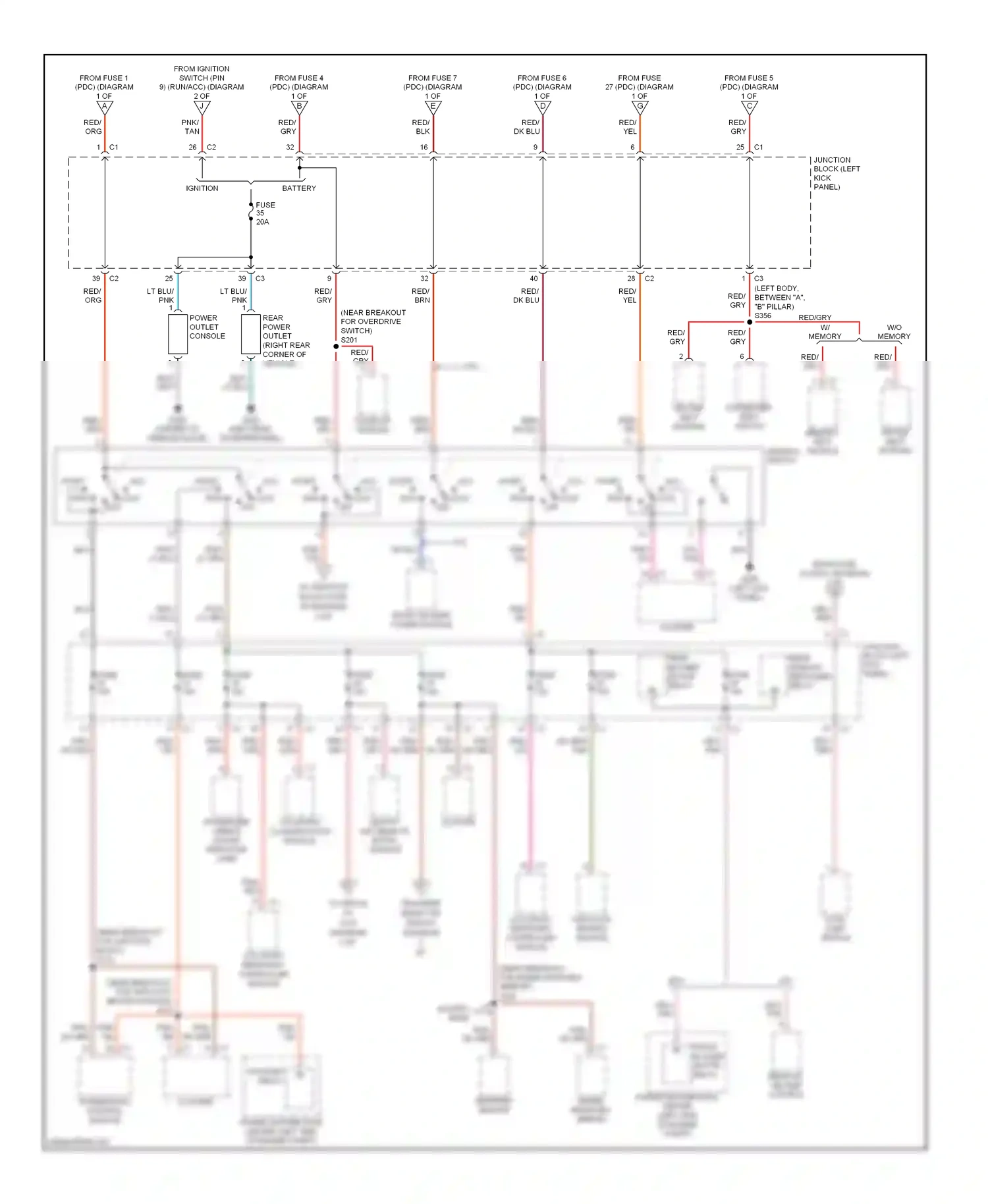 Dodge Durango II (2003-2006) occupant restraint controller module wiring diagram  (3 of 3)