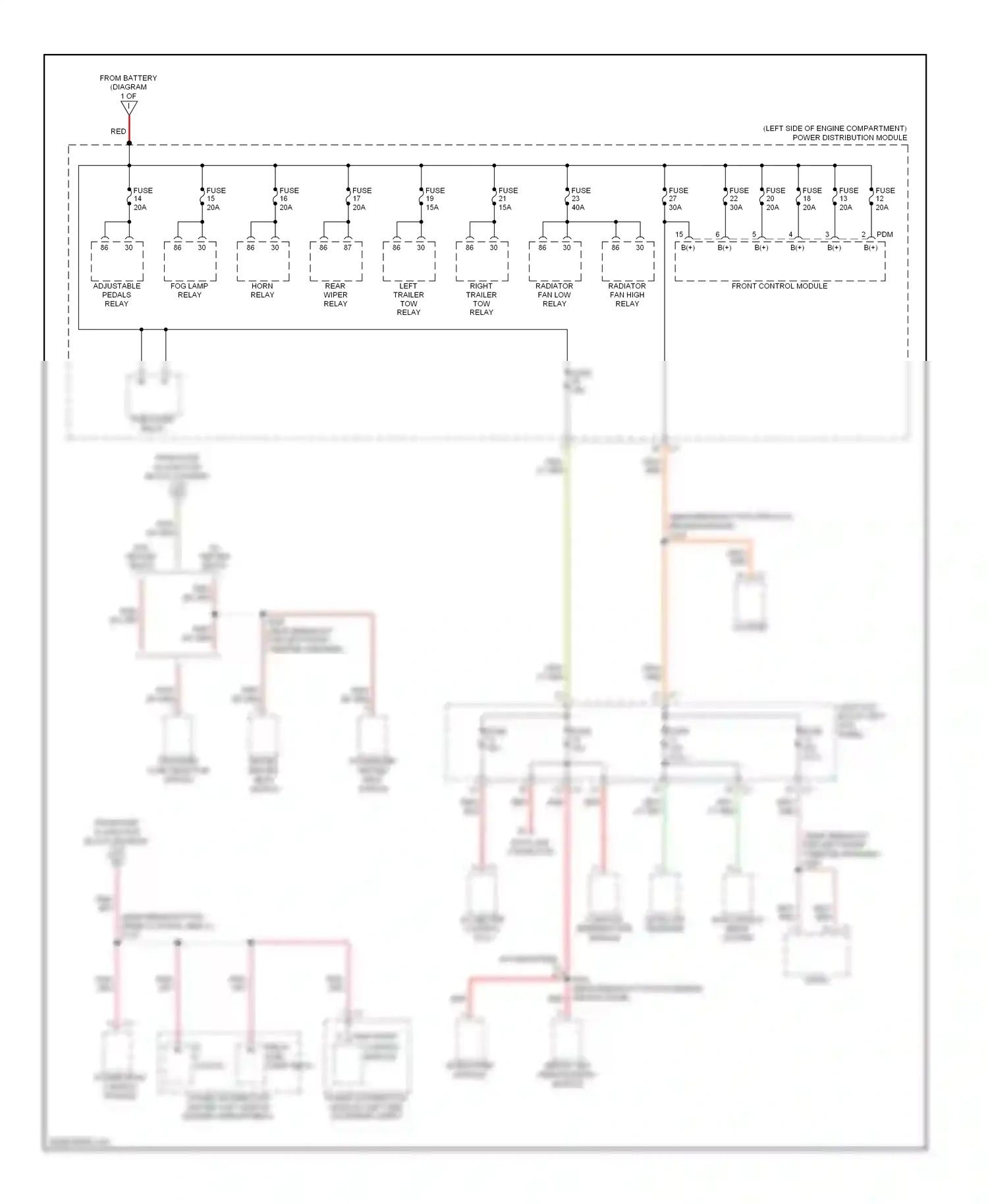 Dodge Durango II (2003-2006) pdm b(+) wiring diagram  (1 of 1)