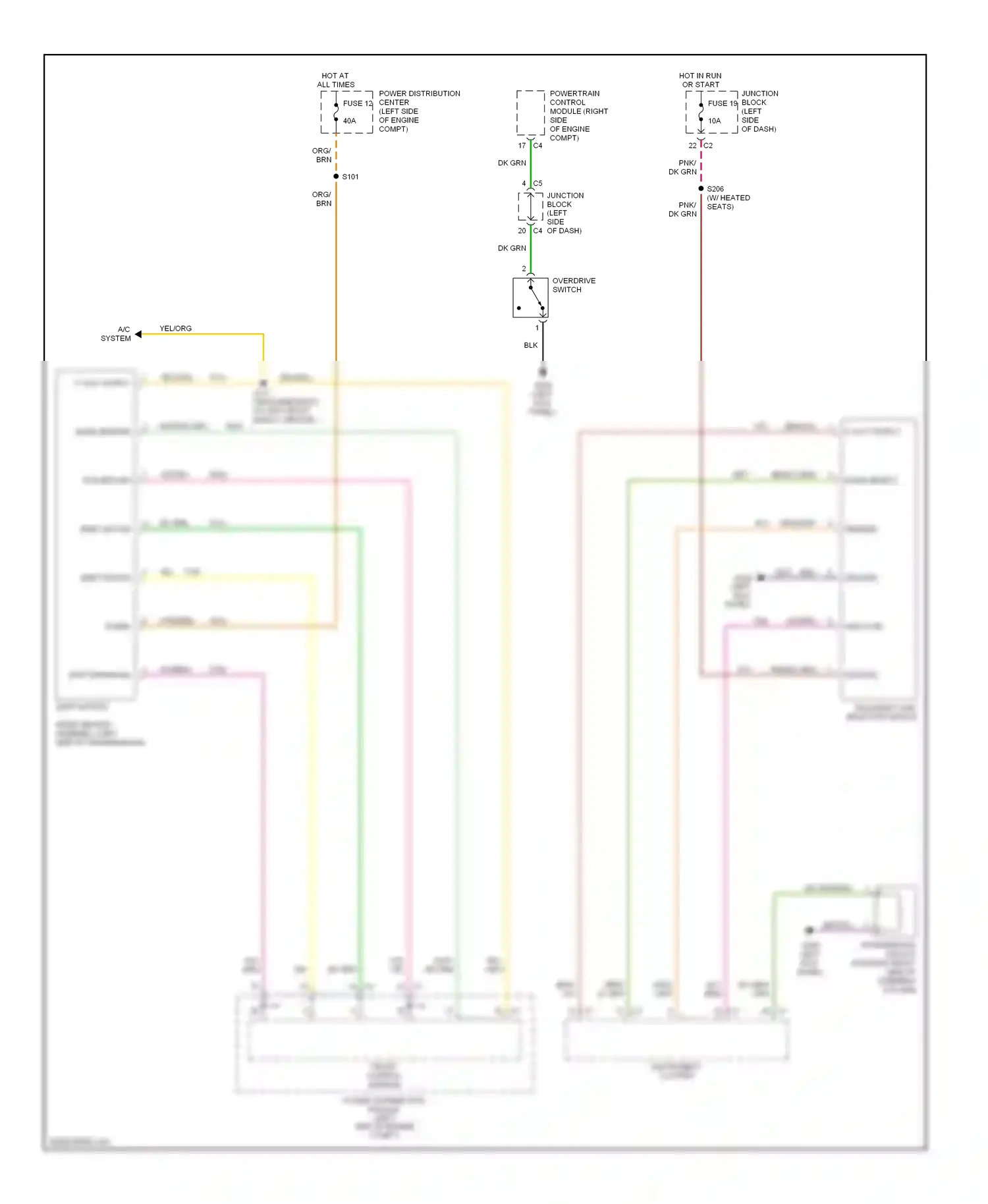 Dodge Durango II (2003-2006) powertrain control module (right side of engine compt) wiring diagram  (10 of 11)