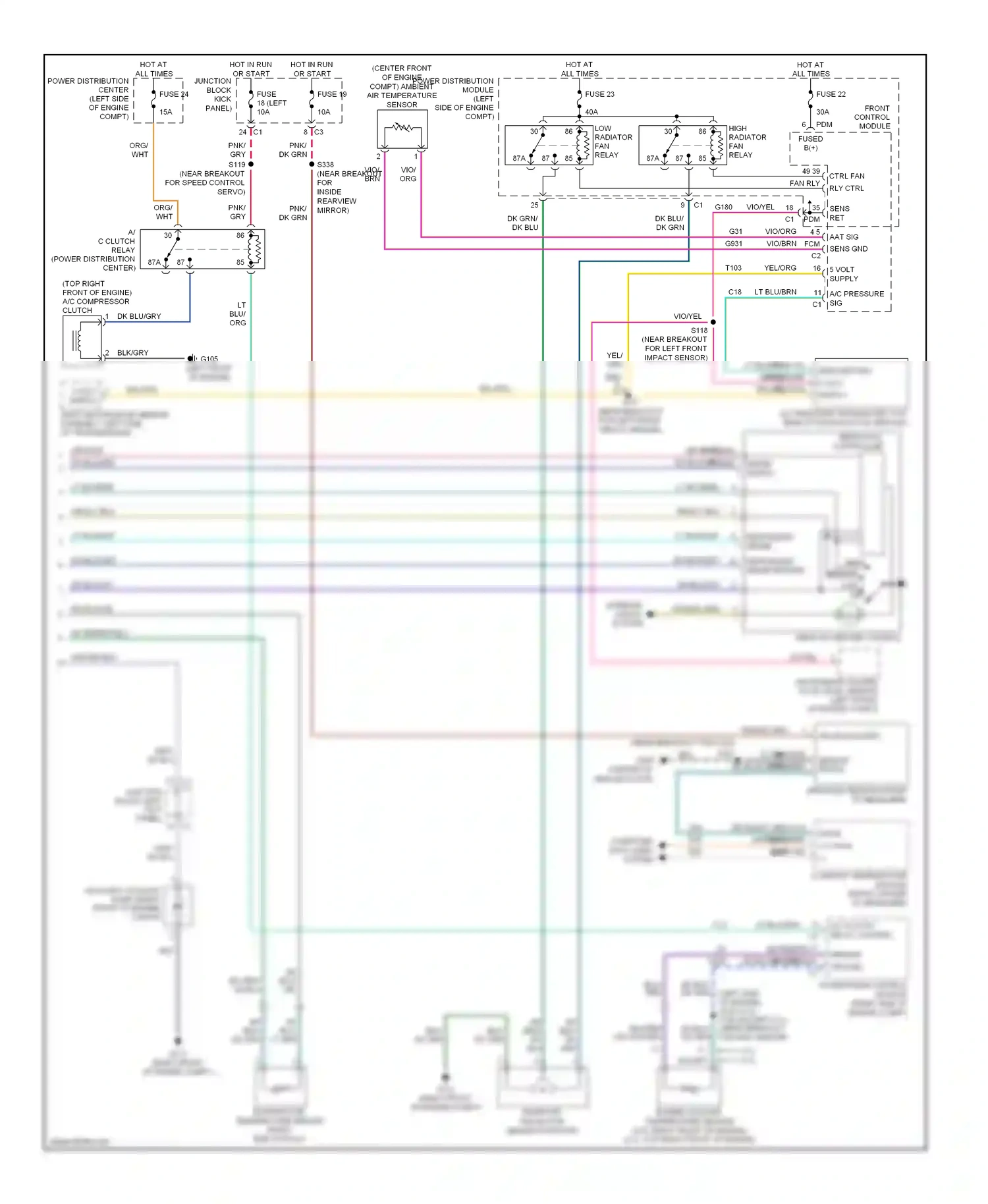 Dodge Durango II (2003-2006) powertrain control module (right side of engine compt) wiring diagram  (5 of 11)