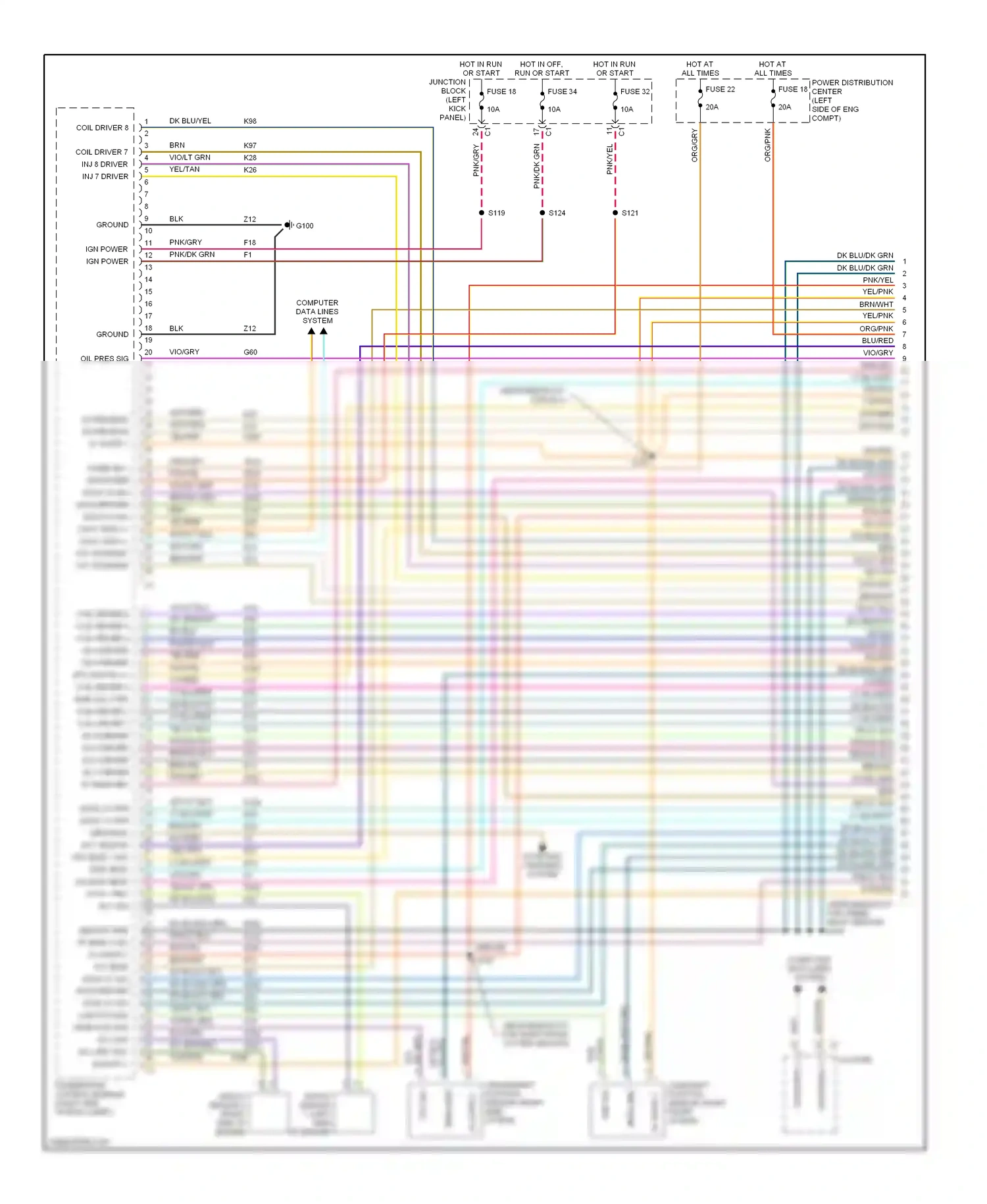 Dodge Durango II (2003-2006) tan wiring diagram  (10 of 19)