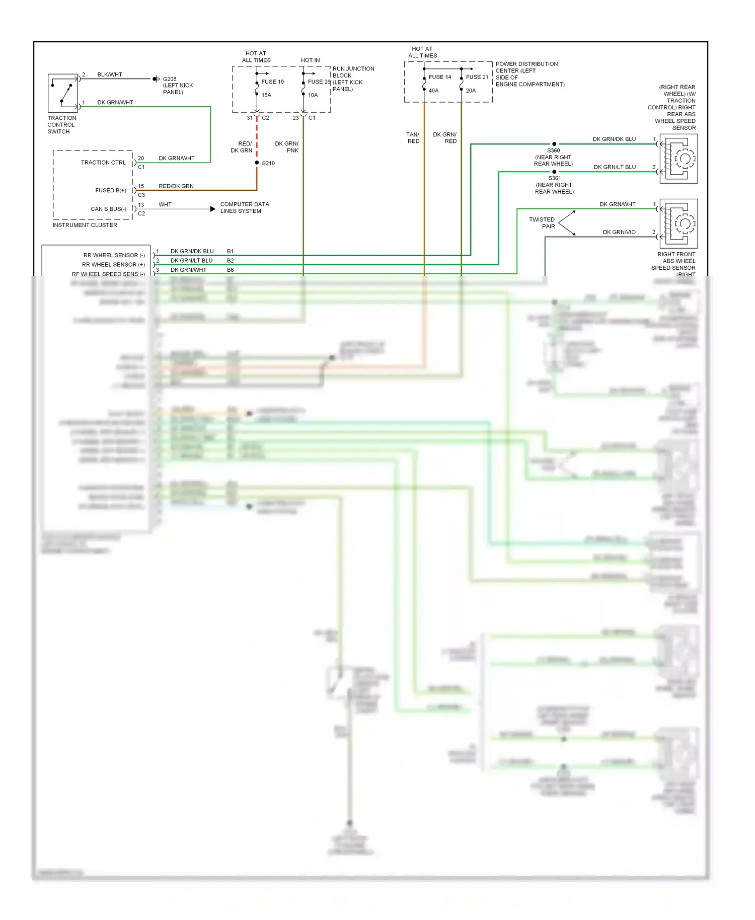 Dodge Durango II (2003-2006) traction control switch wiring diagram  (1 of 1)