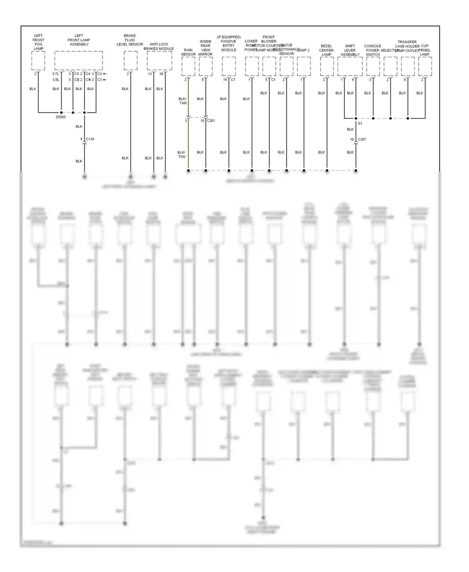 Dodge Durango III (2010-2013) blind spot module wiring diagram  (1 of 2)
