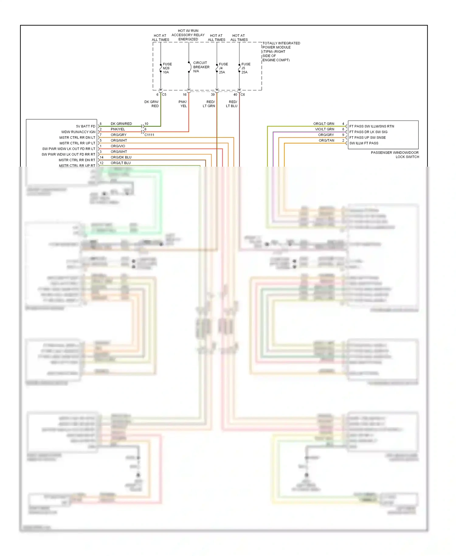 Dodge Durango III (2010-2013) driver door module wiring diagram  (10 of 12)