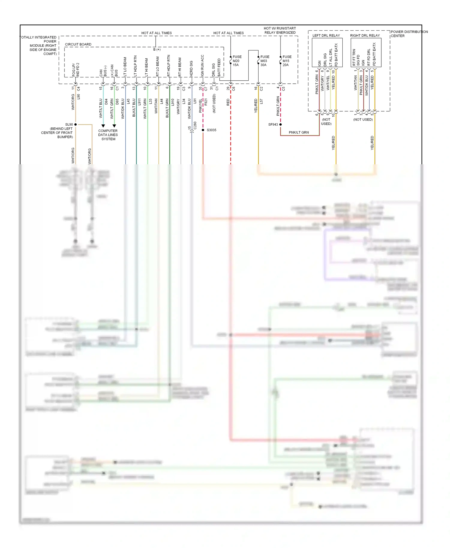 Dodge Durango III (2010-2013) headlamp switch wiring diagram  (3 of 4)
