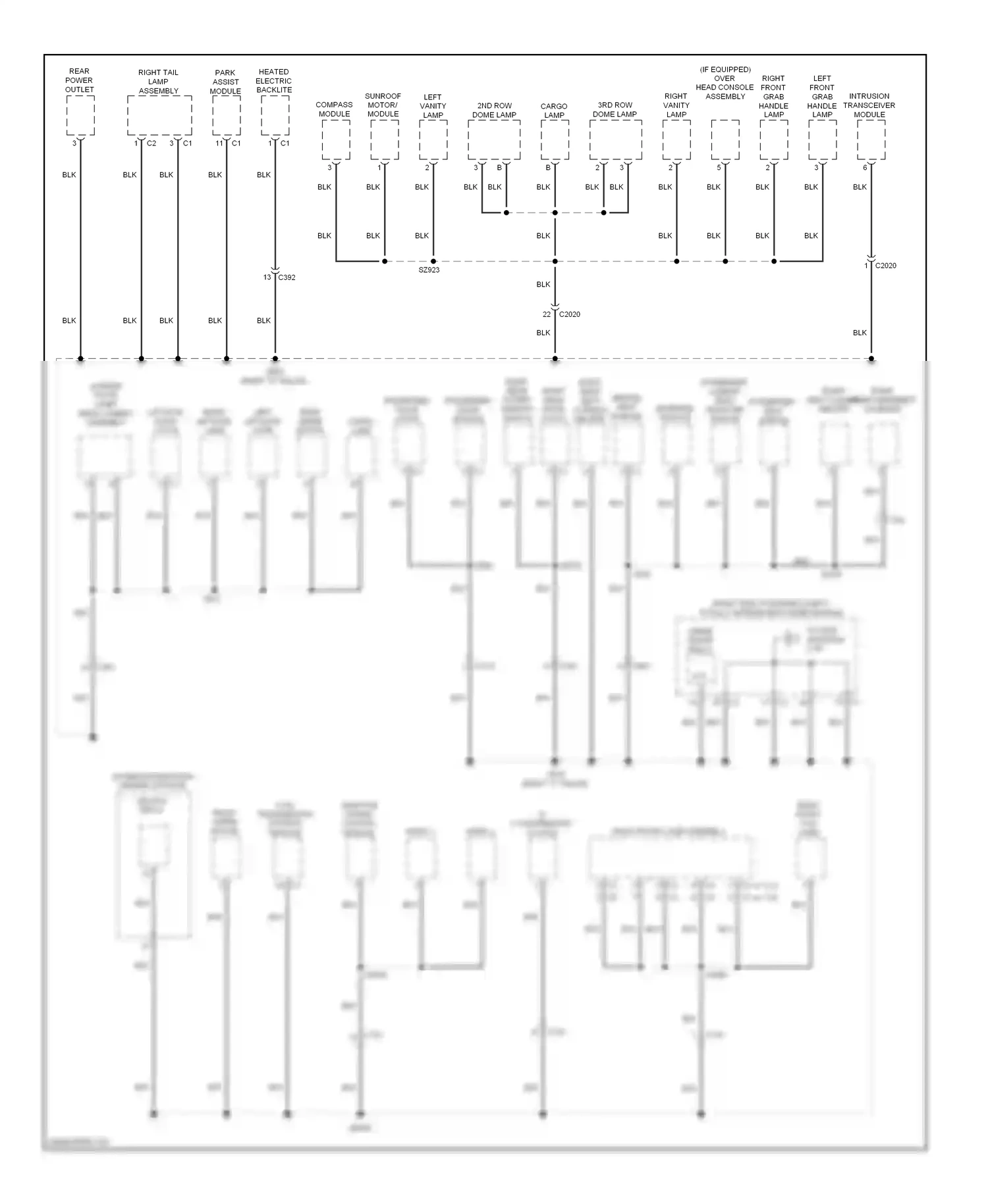 Dodge Durango III (2010-2013) intrusion transceiver module wiring diagram  (1 of 2)