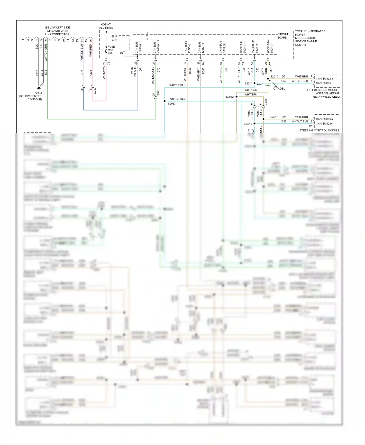 Dodge Durango III (2010-2013) occupant restraint controller module (left "a" pillar) wiring diagram  (1 of 5)