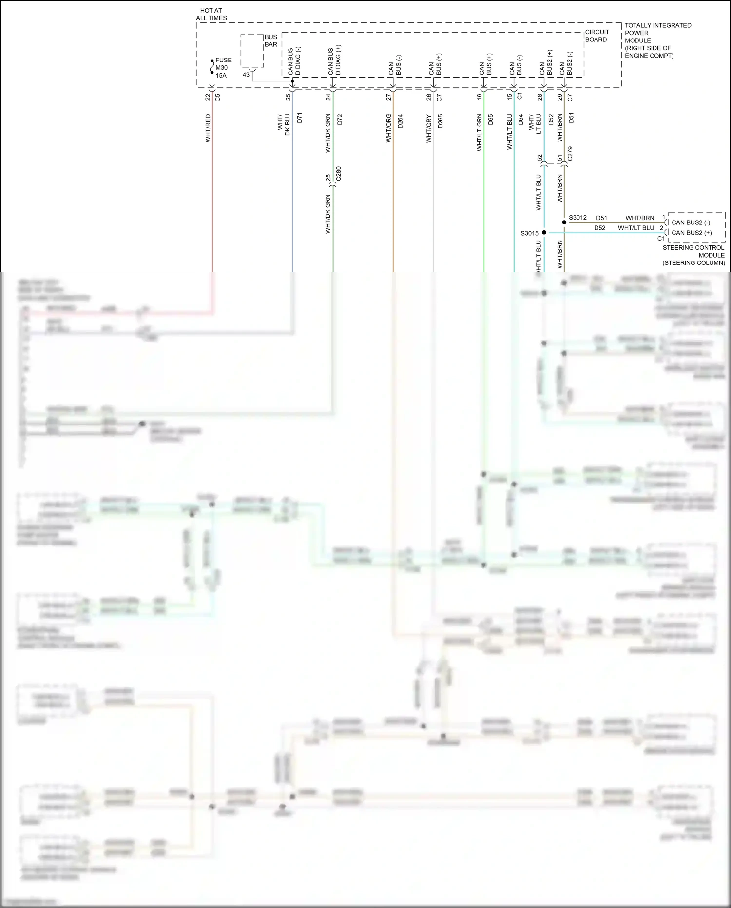 Dodge Durango III (2010-2013) occupant restraint controller module wiring diagram  (1 of 3)