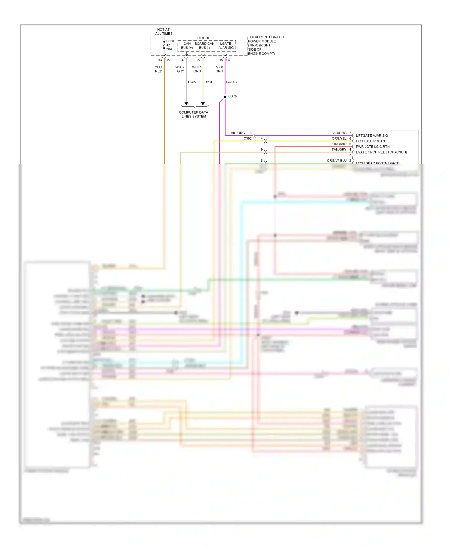 Dodge Durango III (2010-2013) org/dk blu wiring diagram  (1 of 2)