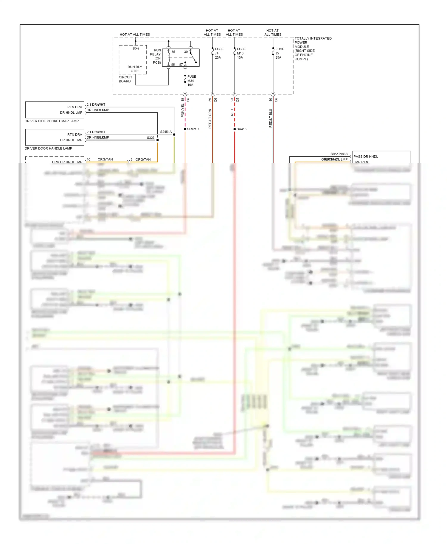 Dodge Durango III (2010-2013) overhead console assembly wiring diagram  (1 of 3)