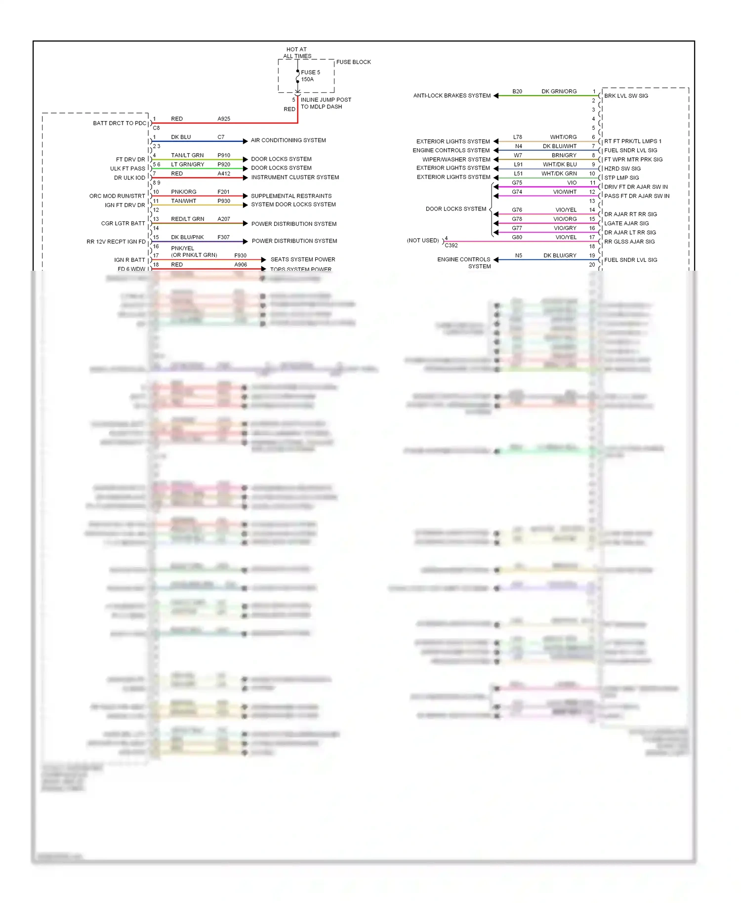 Dodge Durango III (2010-2013) vio/wht wiring diagram  (2 of 11)