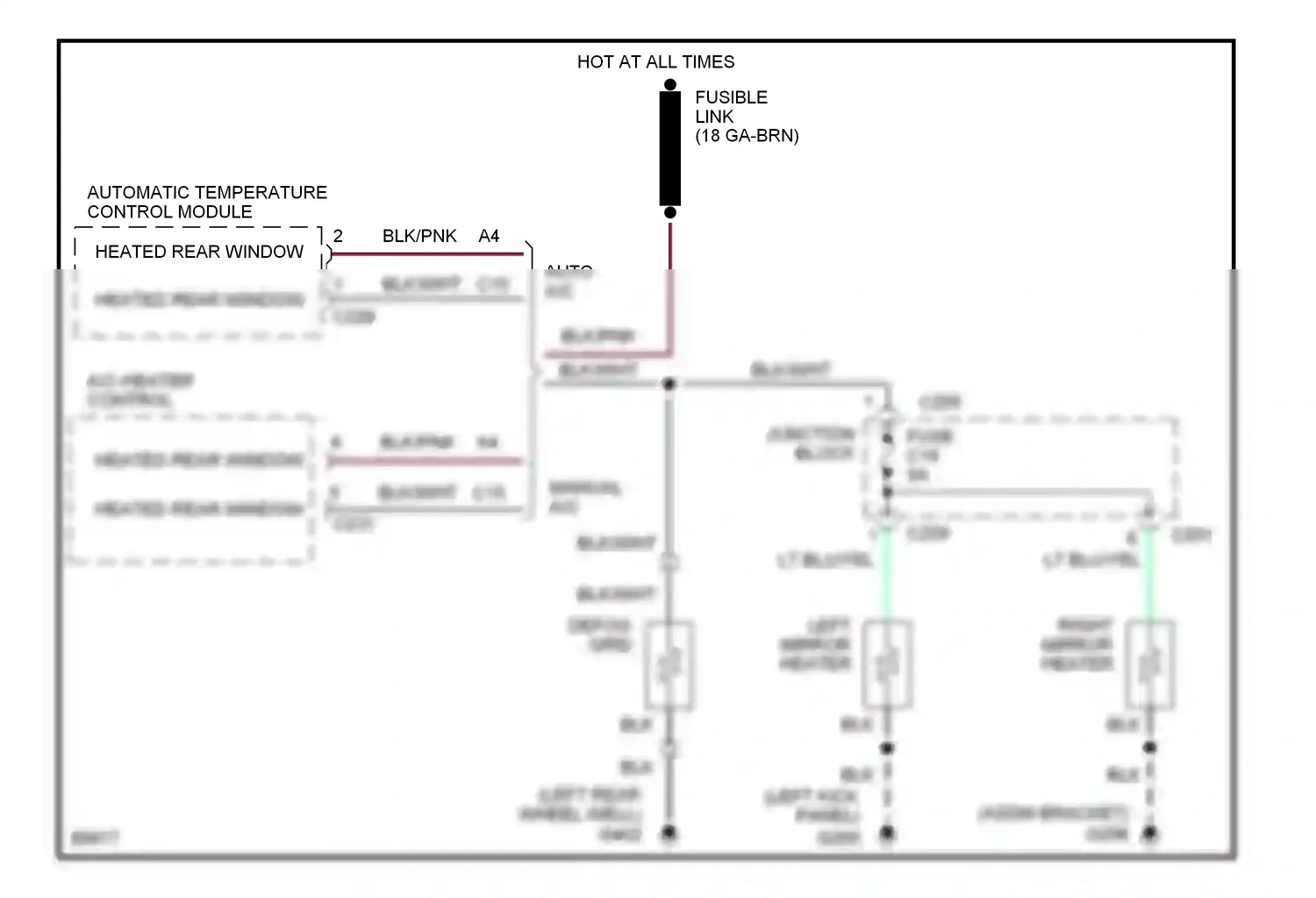Dodge Intrepid I (1992-1997) (left kick panel) wiring diagram  (3 of 13)