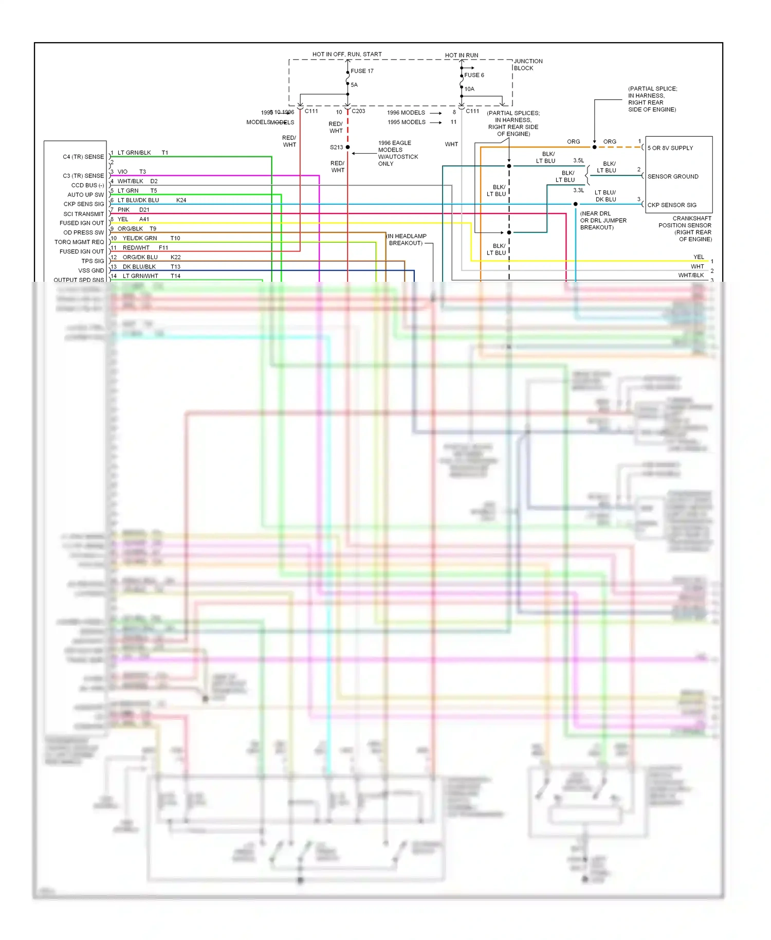 Dodge Intrepid I (1992-1997) (left kick panel) wiring diagram  (13 of 13)