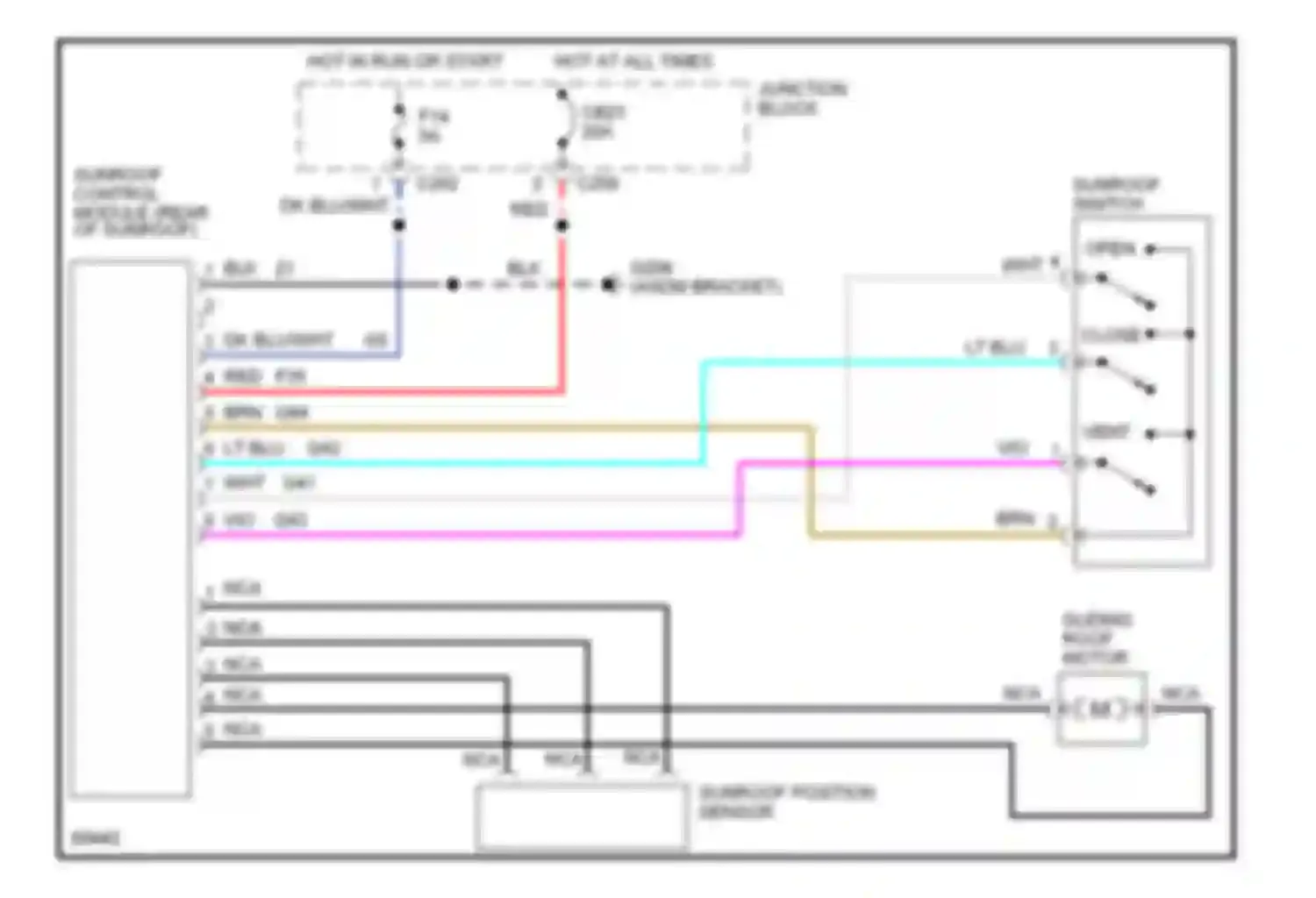 Wiring diagram sunroof position sensor for Dodge Intrepid I (1992-1997) (1 of 1)