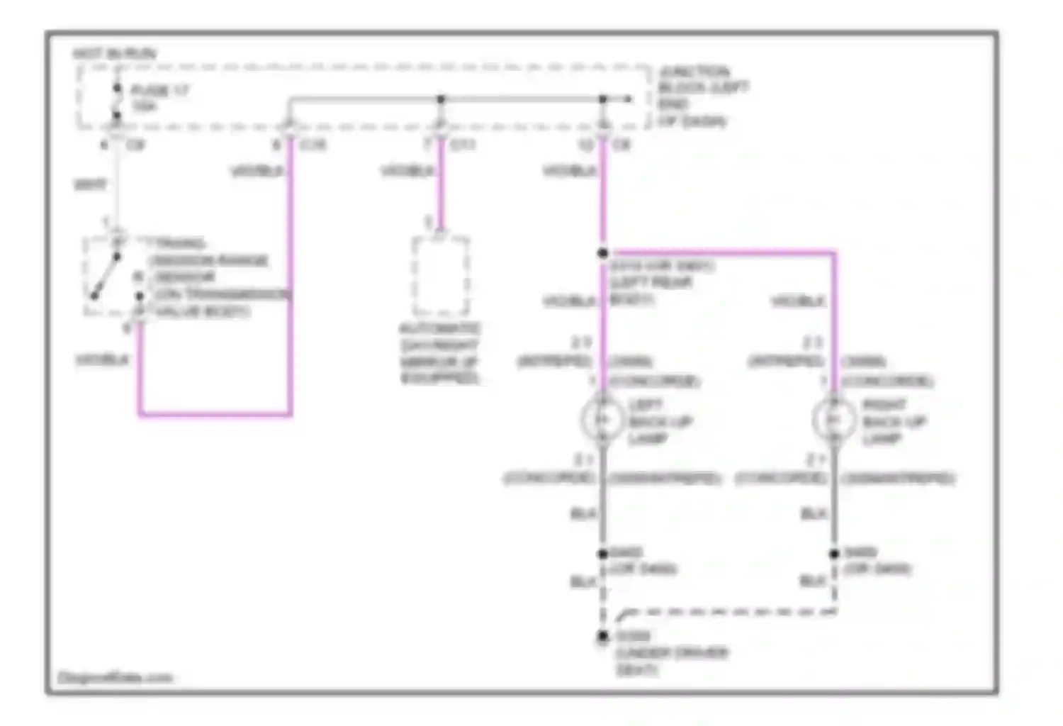 Intrepid Dodge II (1997-2004): Back-up lamps circuit