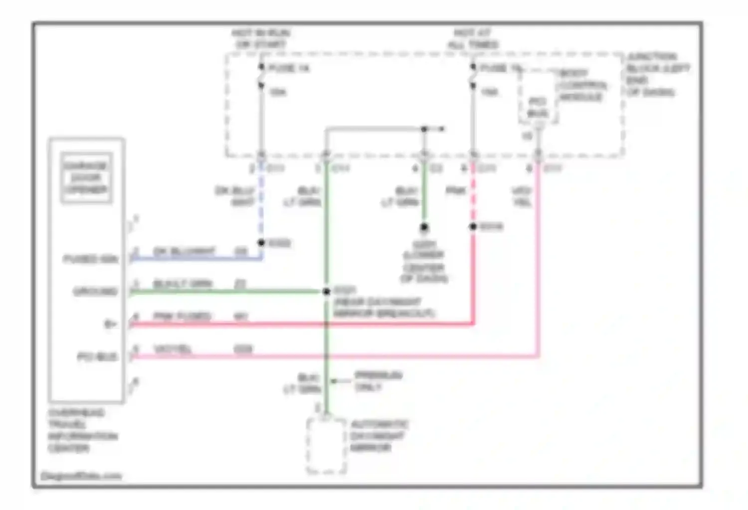 Intrepid Dodge II (1997-2004): Overhead console circuit