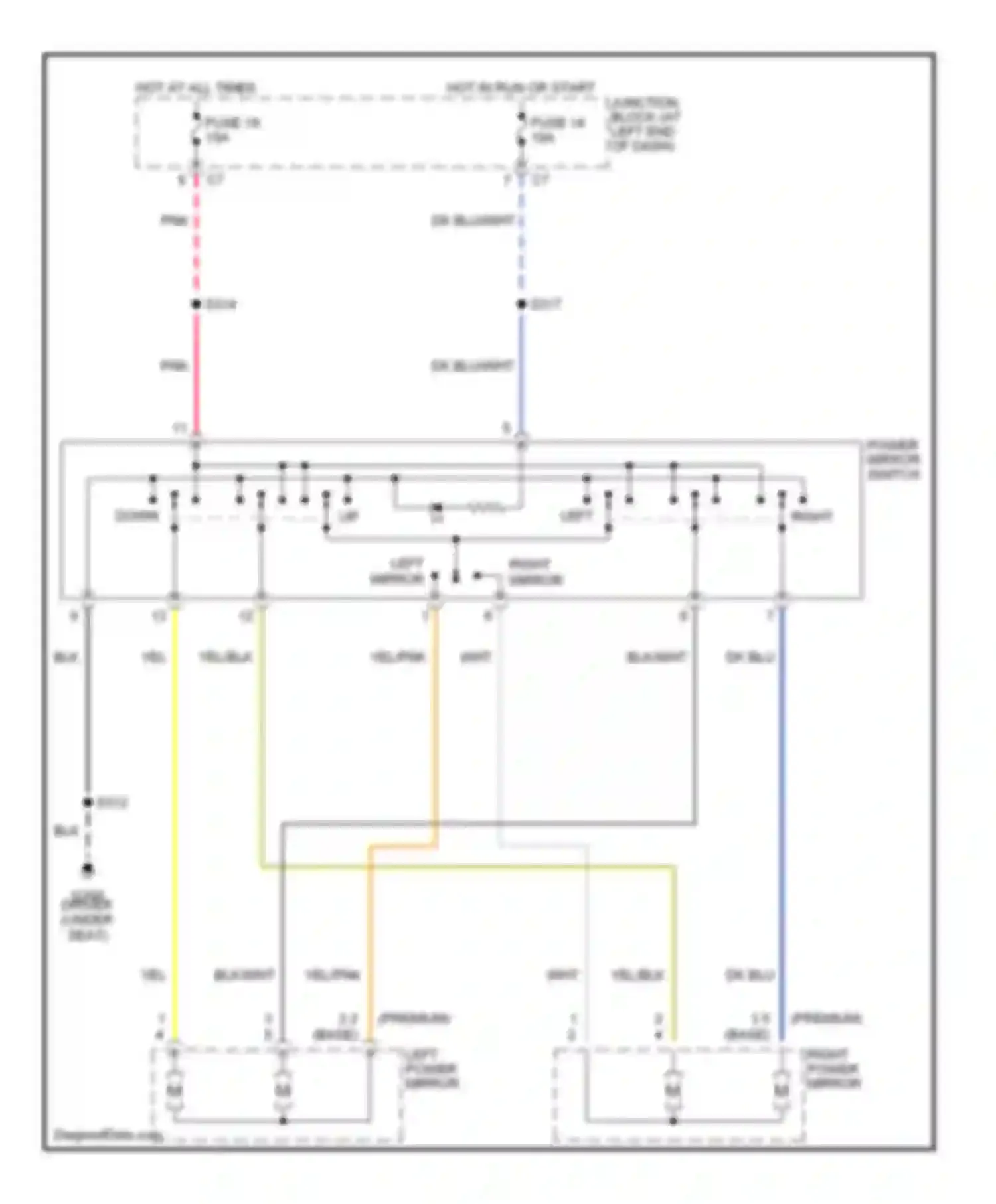 Intrepid Dodge II (1997-2004): Power mirror circuit