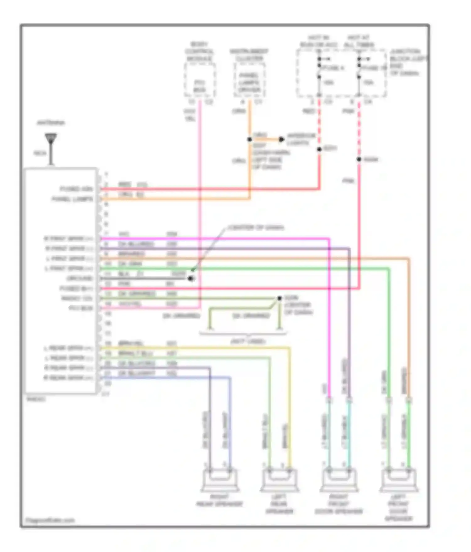 Wiring diagram dk blu/org for Dodge Intrepid II (1997-2004) (7 of 9)
