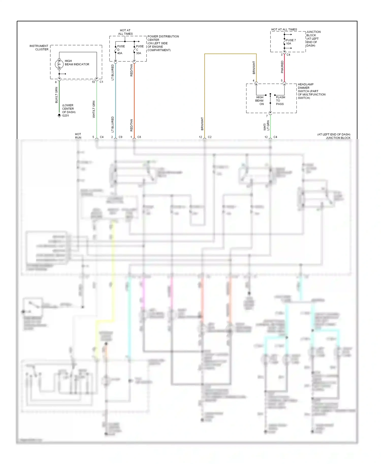 Dodge Intrepid II (1997-2004) hdlp switch return wiring diagram  (1 of 2)