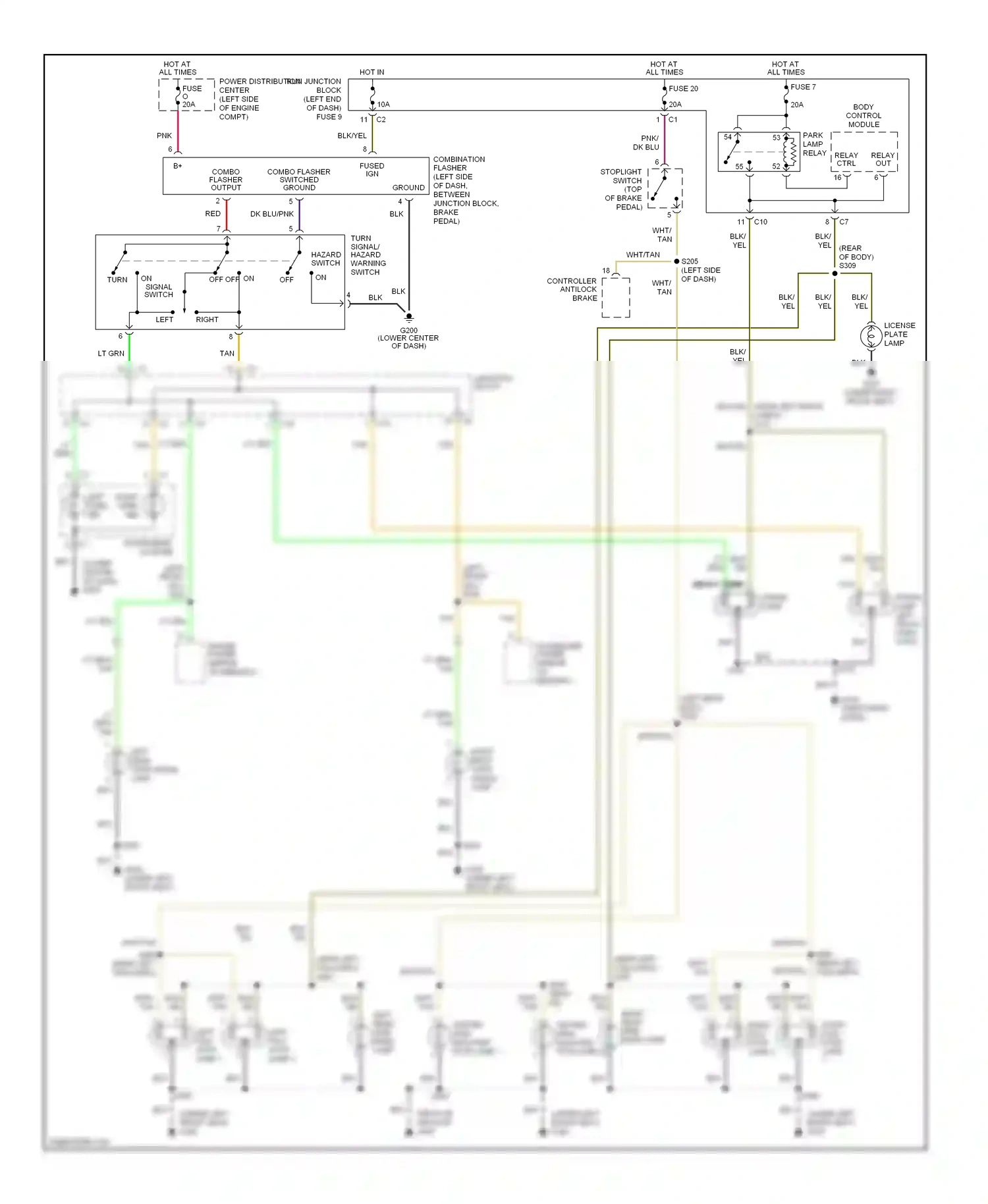 Dodge Intrepid II (1997-2004) junction block wiring diagram  (2 of 7)