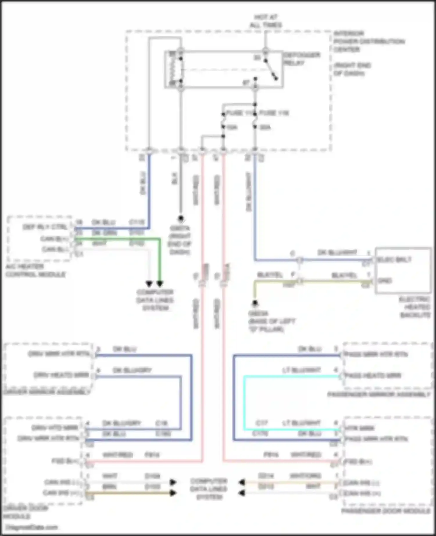 Journey Dodge I facelift (2011-2020): Defoggers circuit