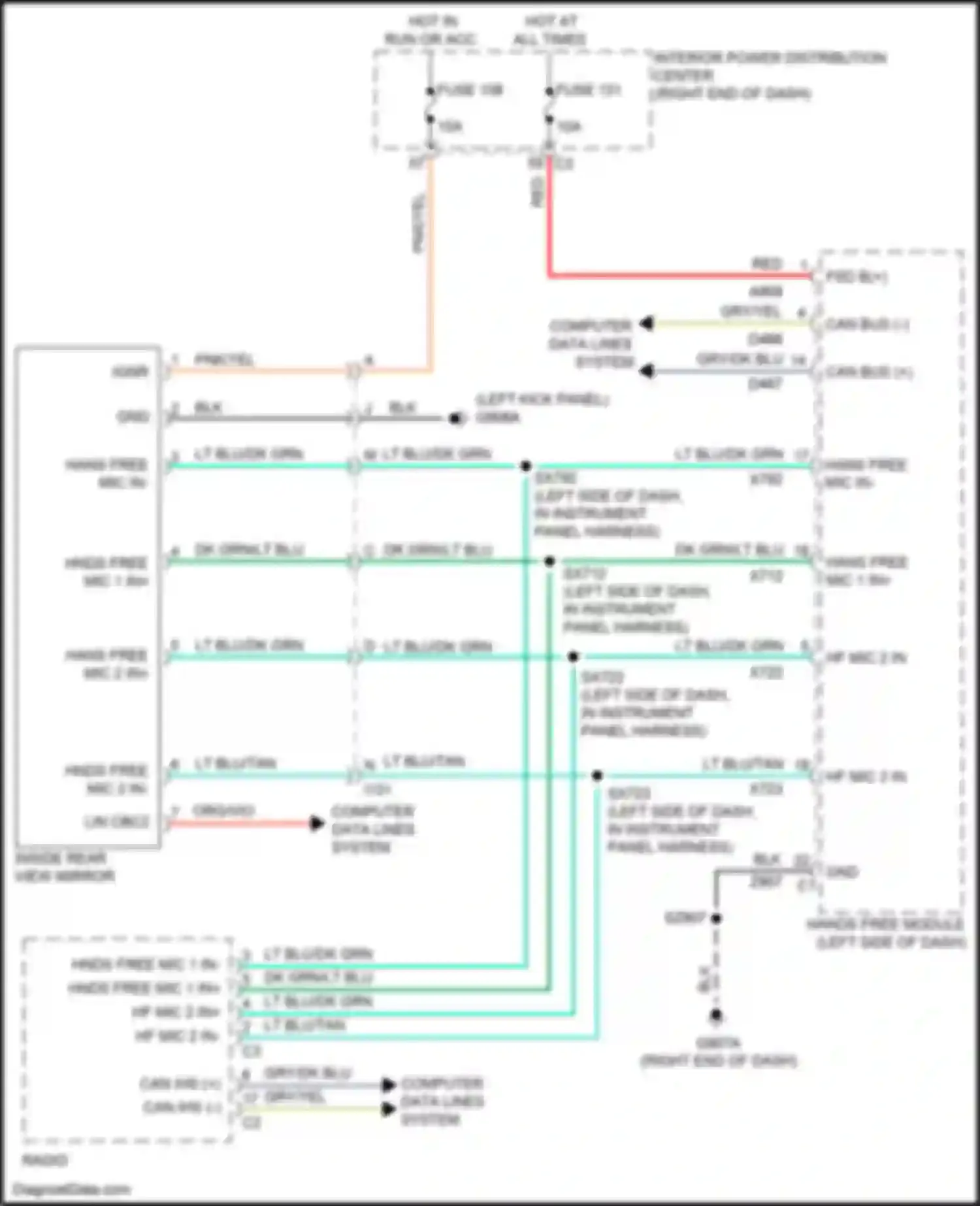 Journey Dodge I facelift (2011-2020): Automatic day/night mirror circuit