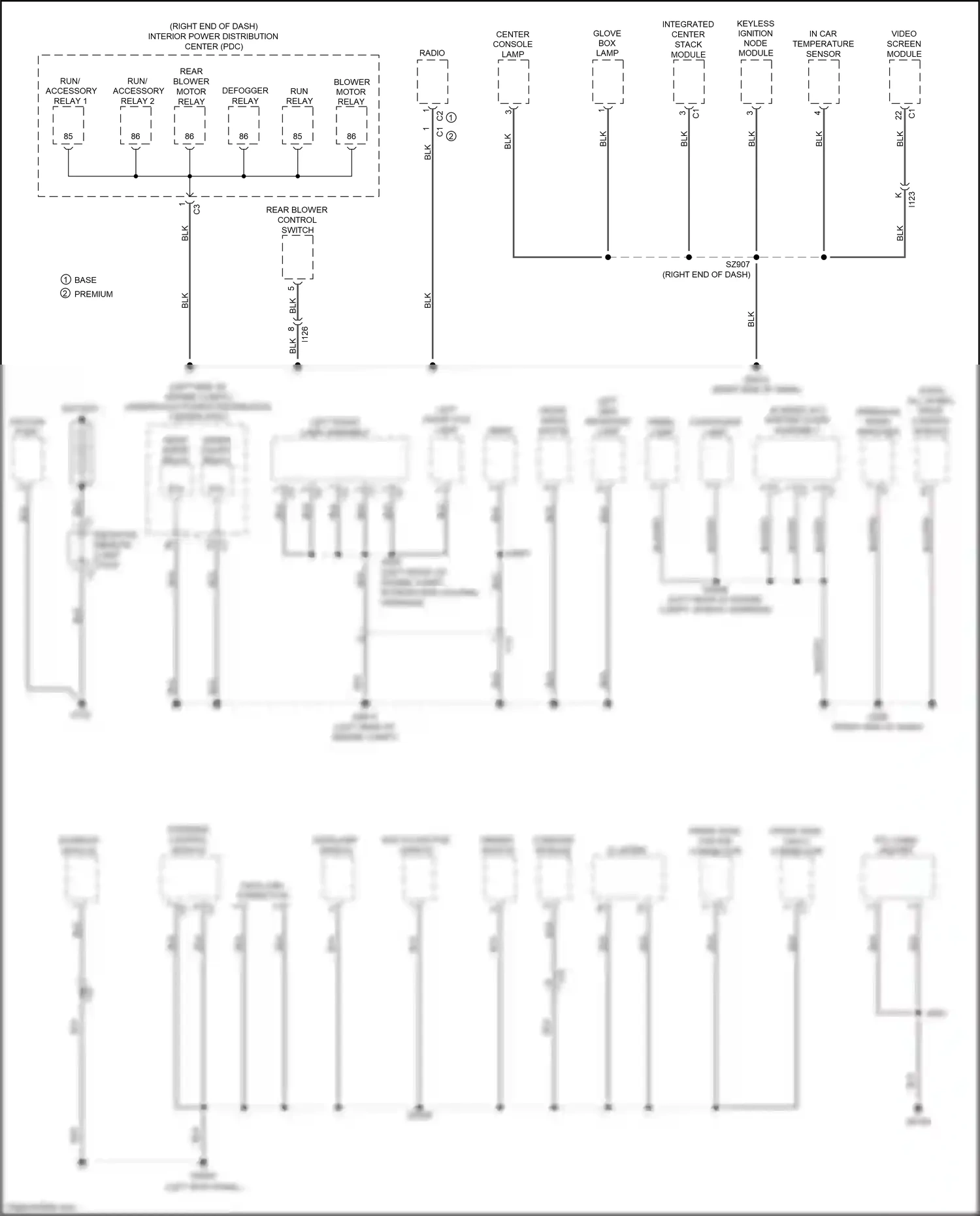 Dodge Journey I facelift (2011-2020) compass module wiring diagram  (1 of 2)