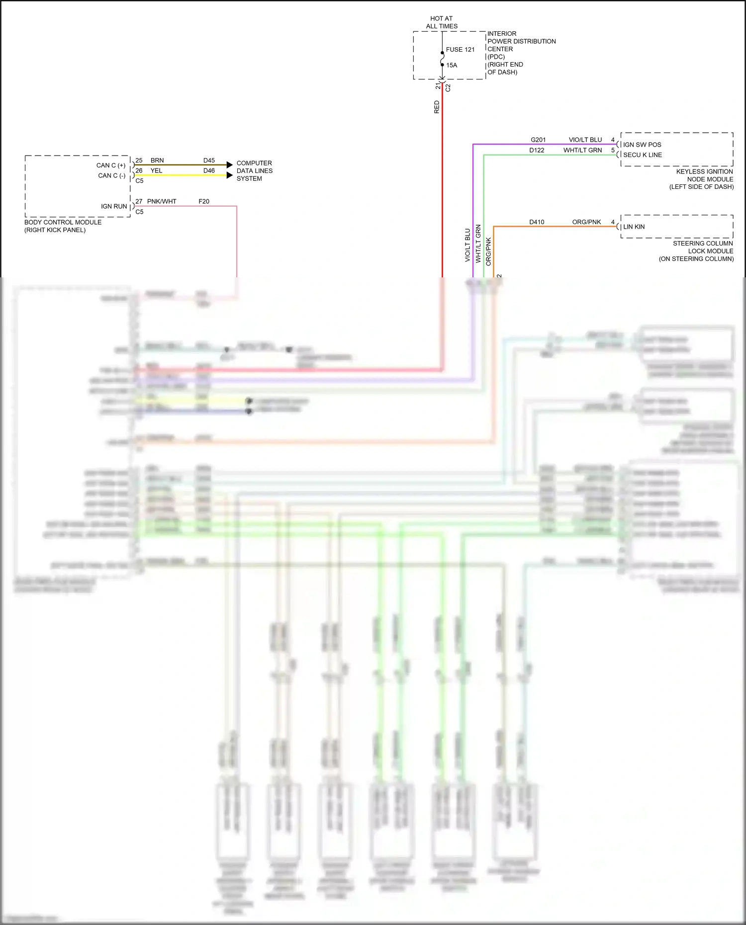 Dodge Journey I facelift (2011-2020) keyless ignition node module wiring diagram  (3 of 6)